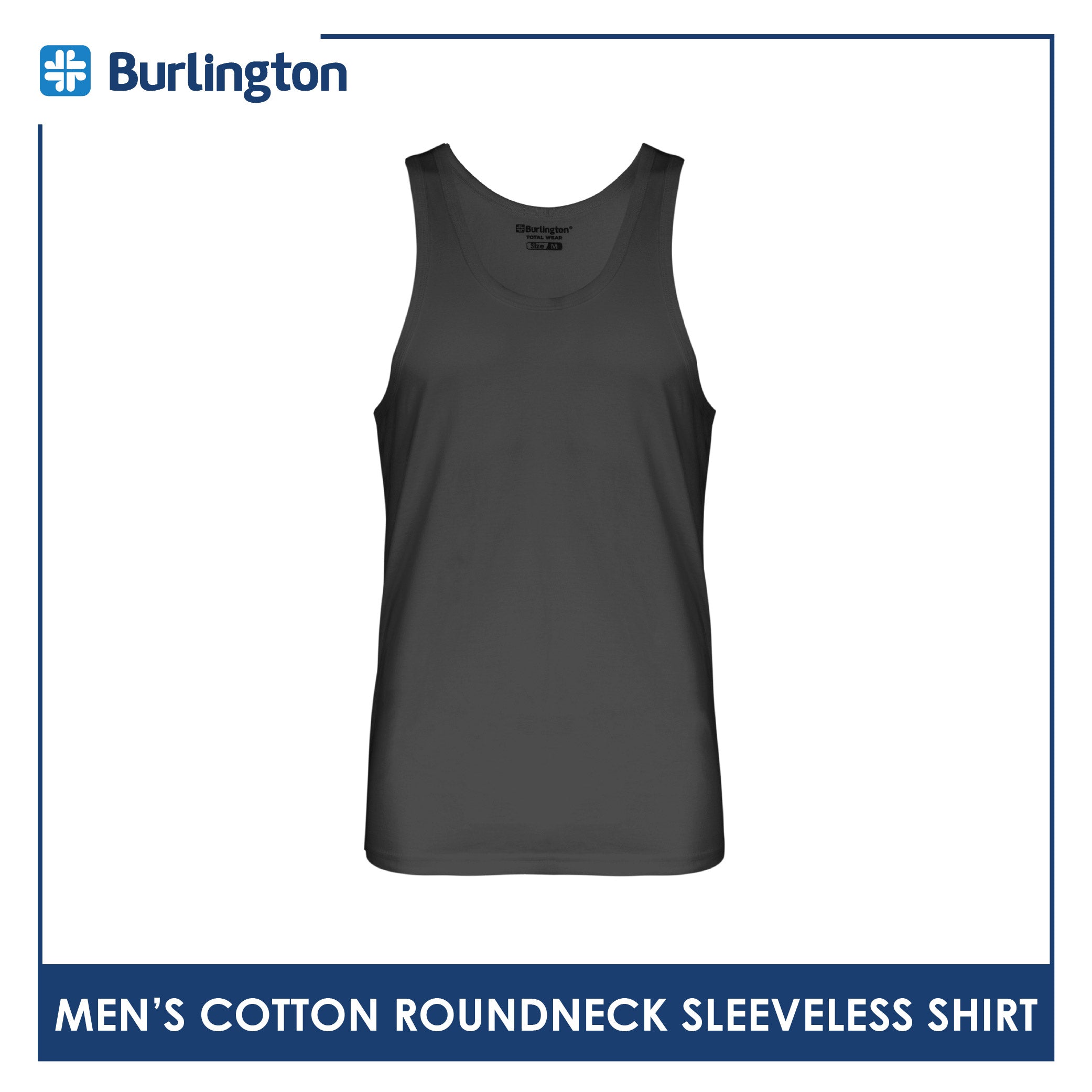 Burlington Men's Cotton Roundneck Sleeveless Shirt 1 piece GTMSSC1