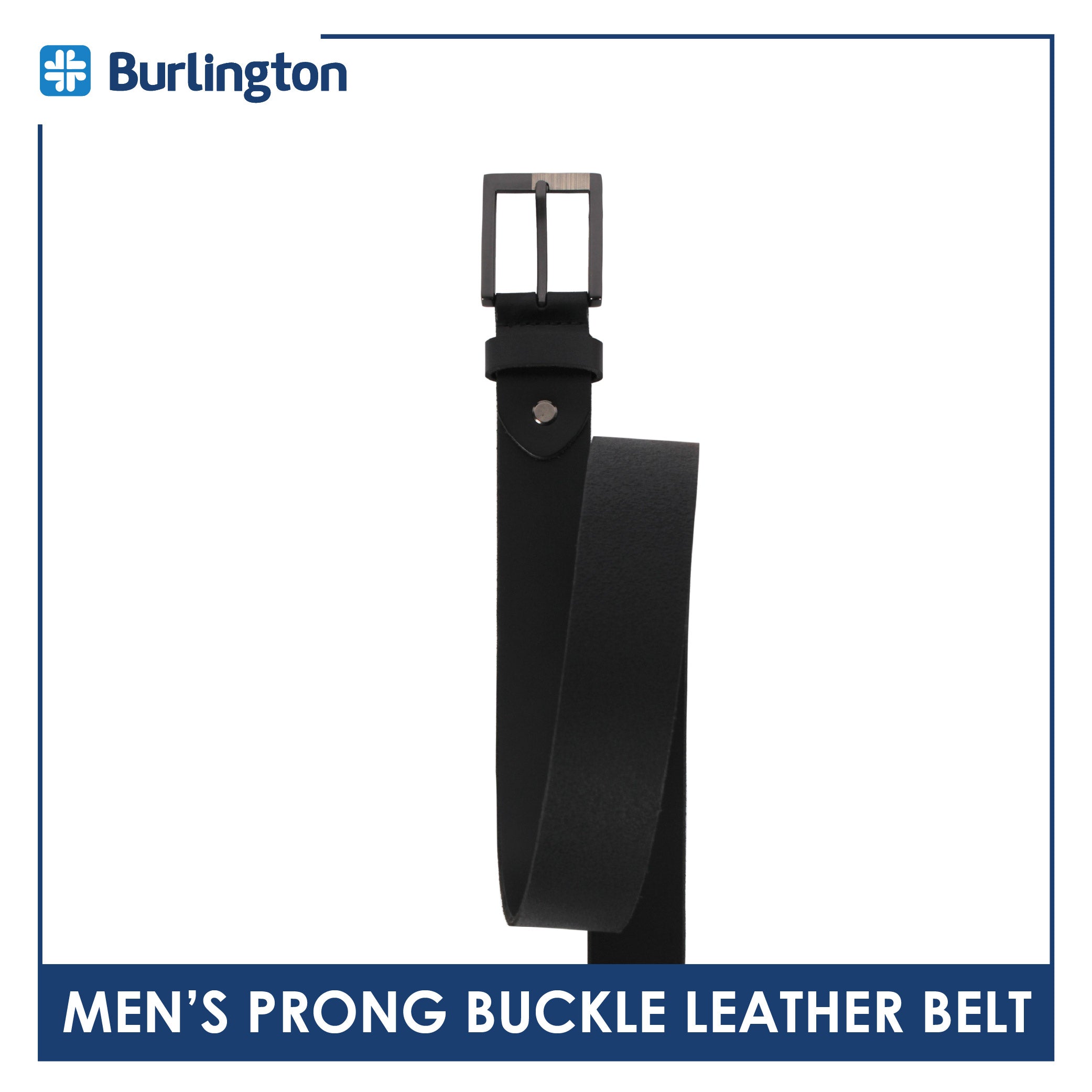 Burlington Men's Prong Buckle Genuine Leather Belt 1 piece JMLP611