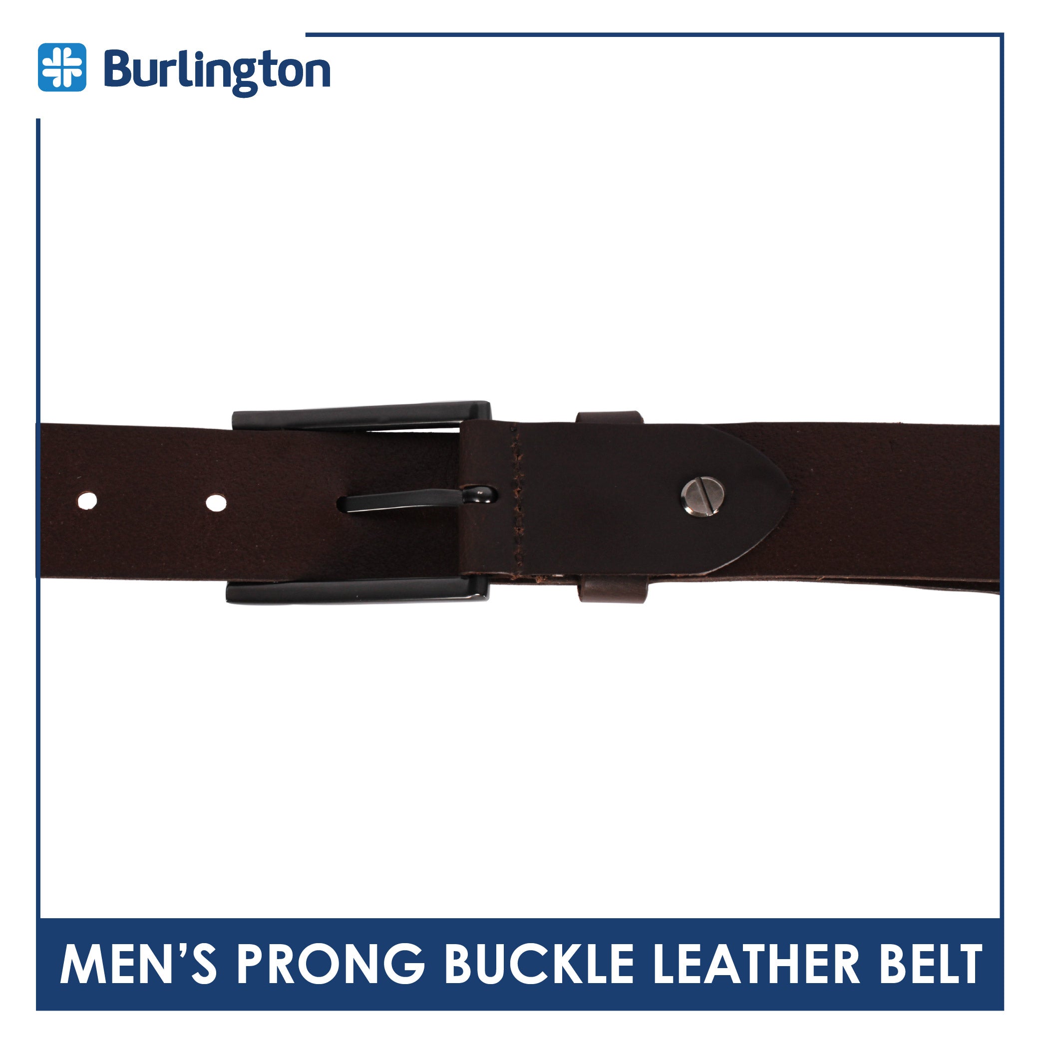 Burlington Men's Prong Buckle Genuine Leather Belt 1 piece JMLP611