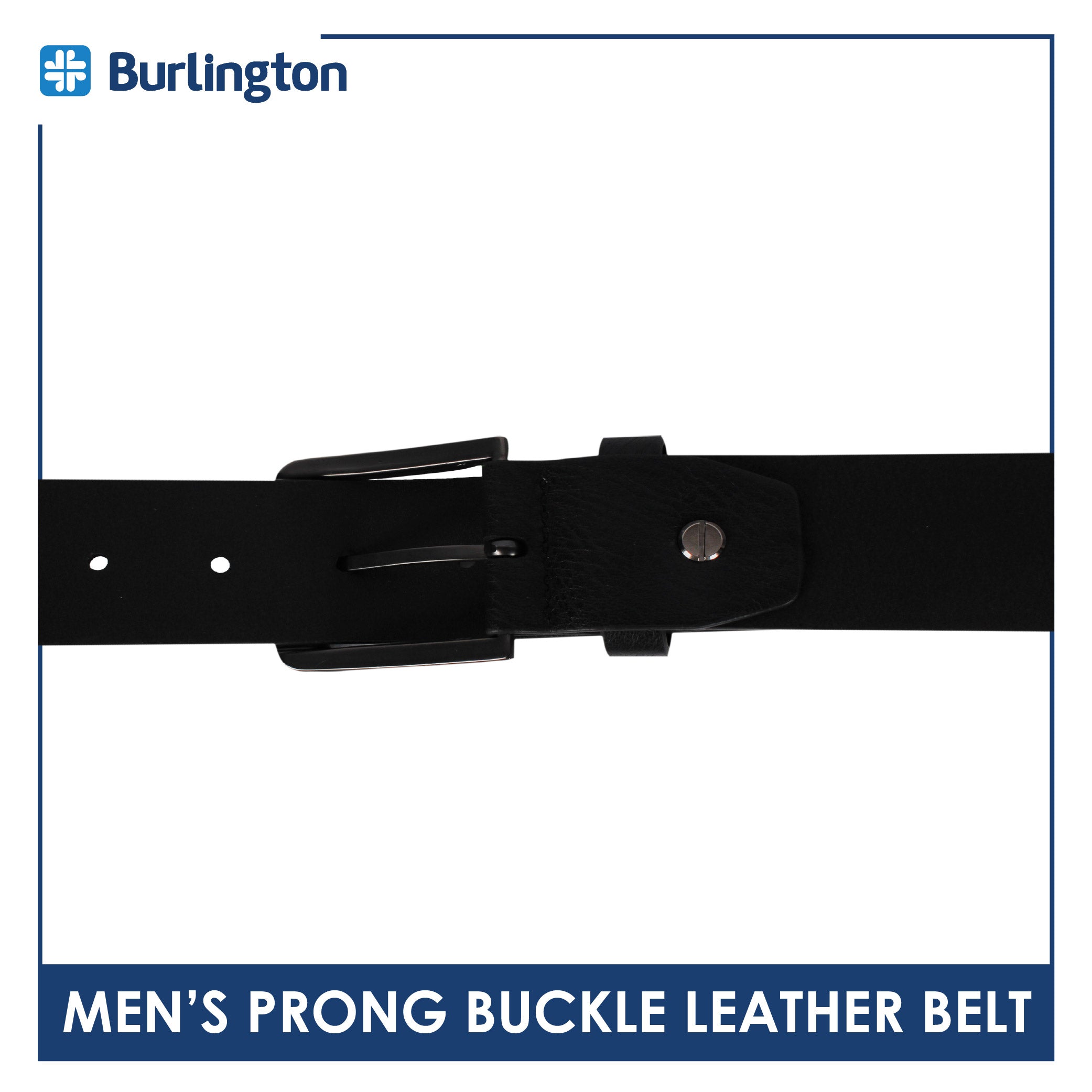 Burlington Men's Prong Buckle Genuine Leather Belt 1 piece JMLP612