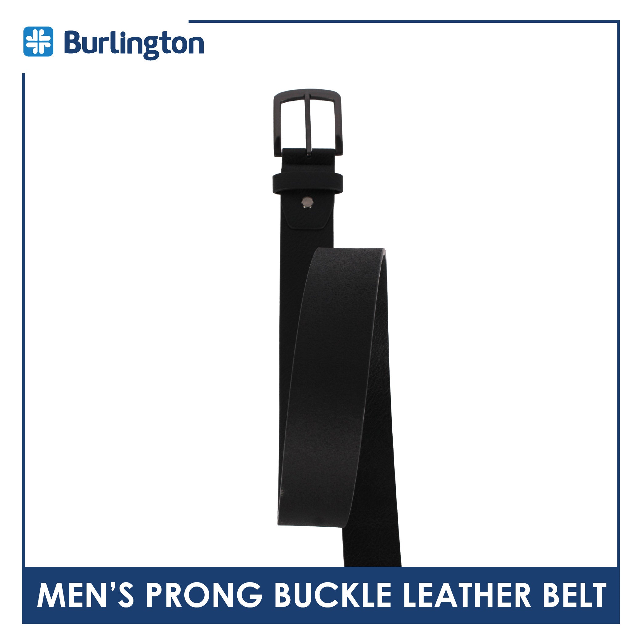 Burlington Men's Prong Buckle Genuine Leather Belt 1 piece JMLP612