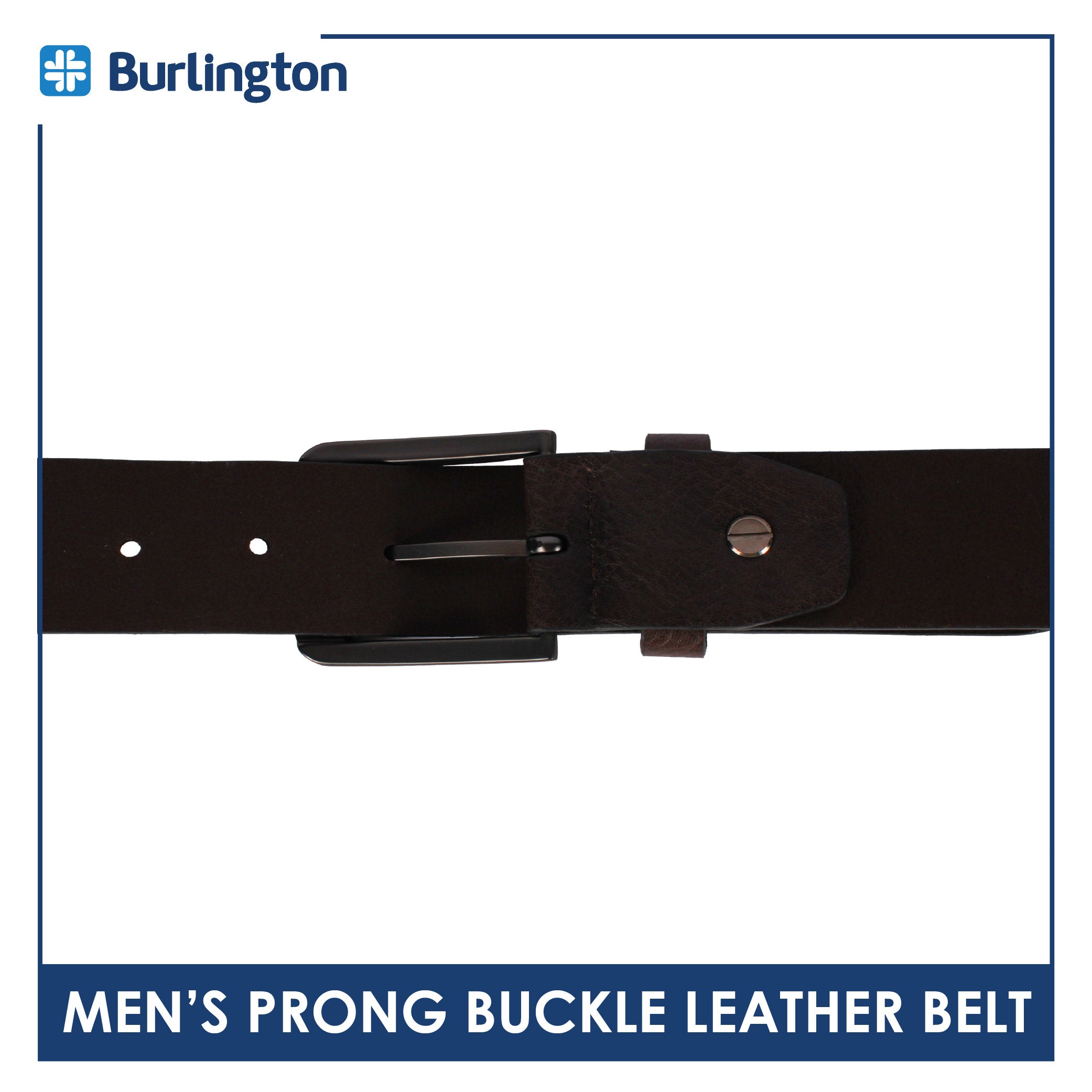 Burlington Men's Prong Buckle Genuine Leather Belt 1 piece JMLP612