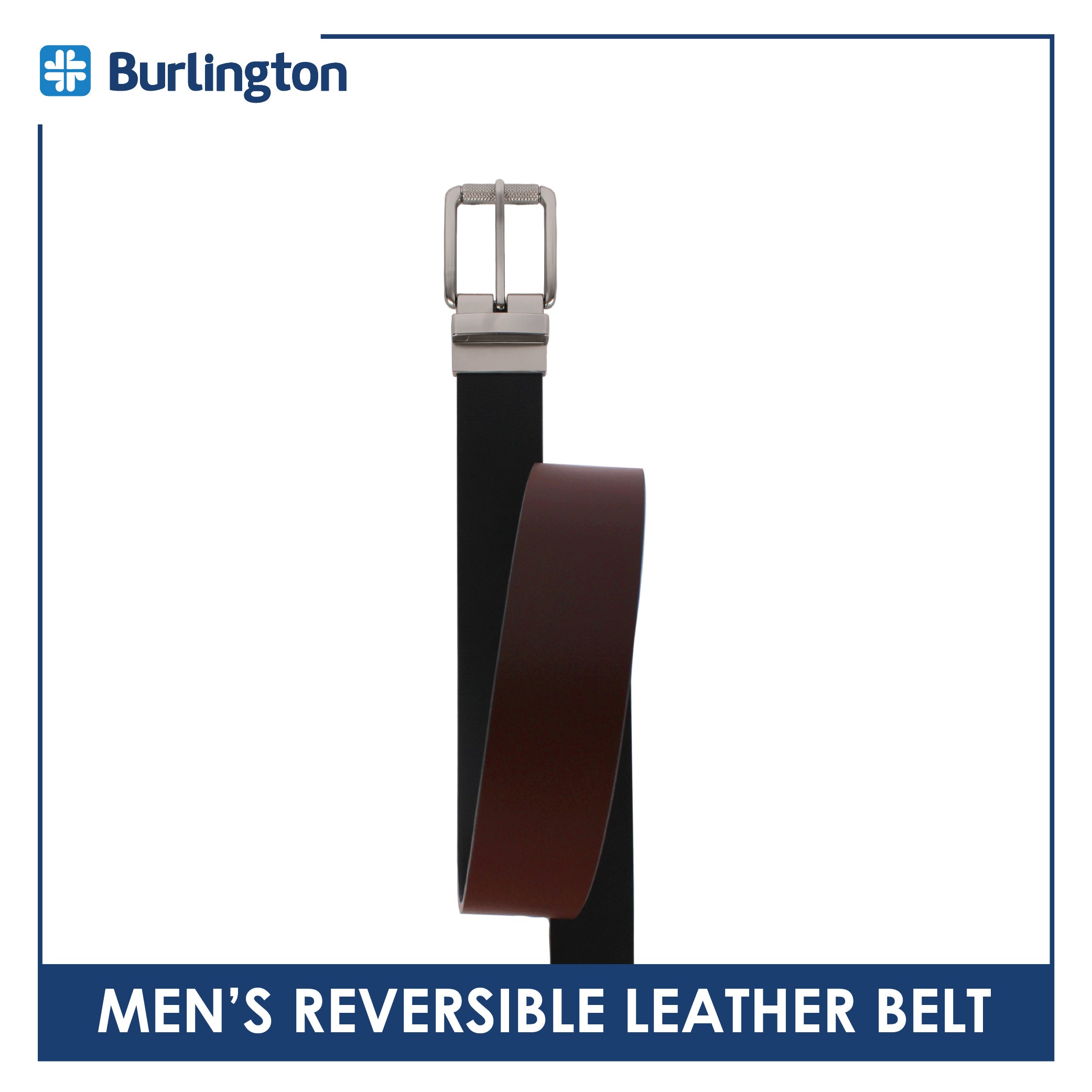 Burlington Men's Reversible Genuine Leather Belt 1 piece JMLR611