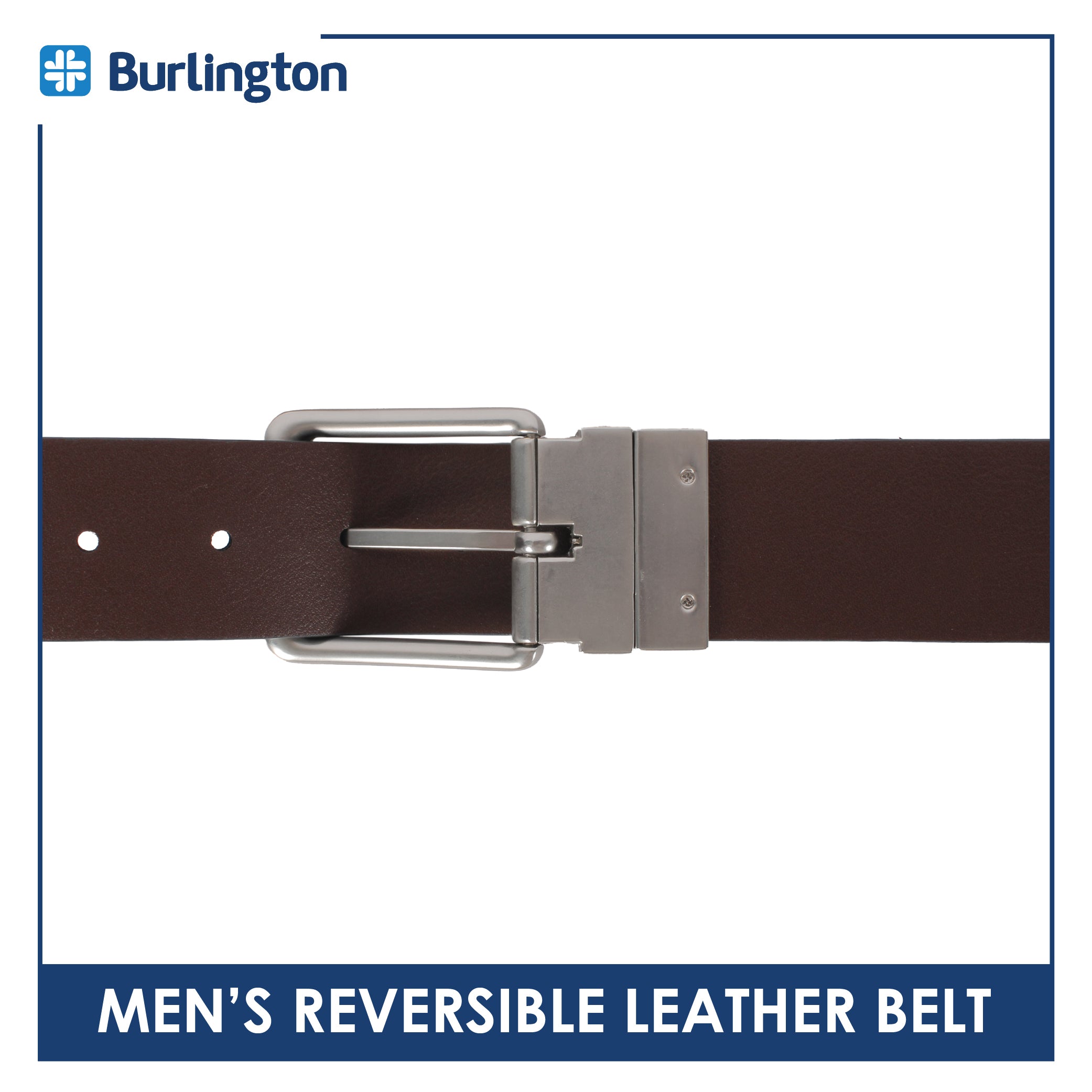 Burlington Men's Reversible Genuine Leather Belt 1 piece JMLR611
