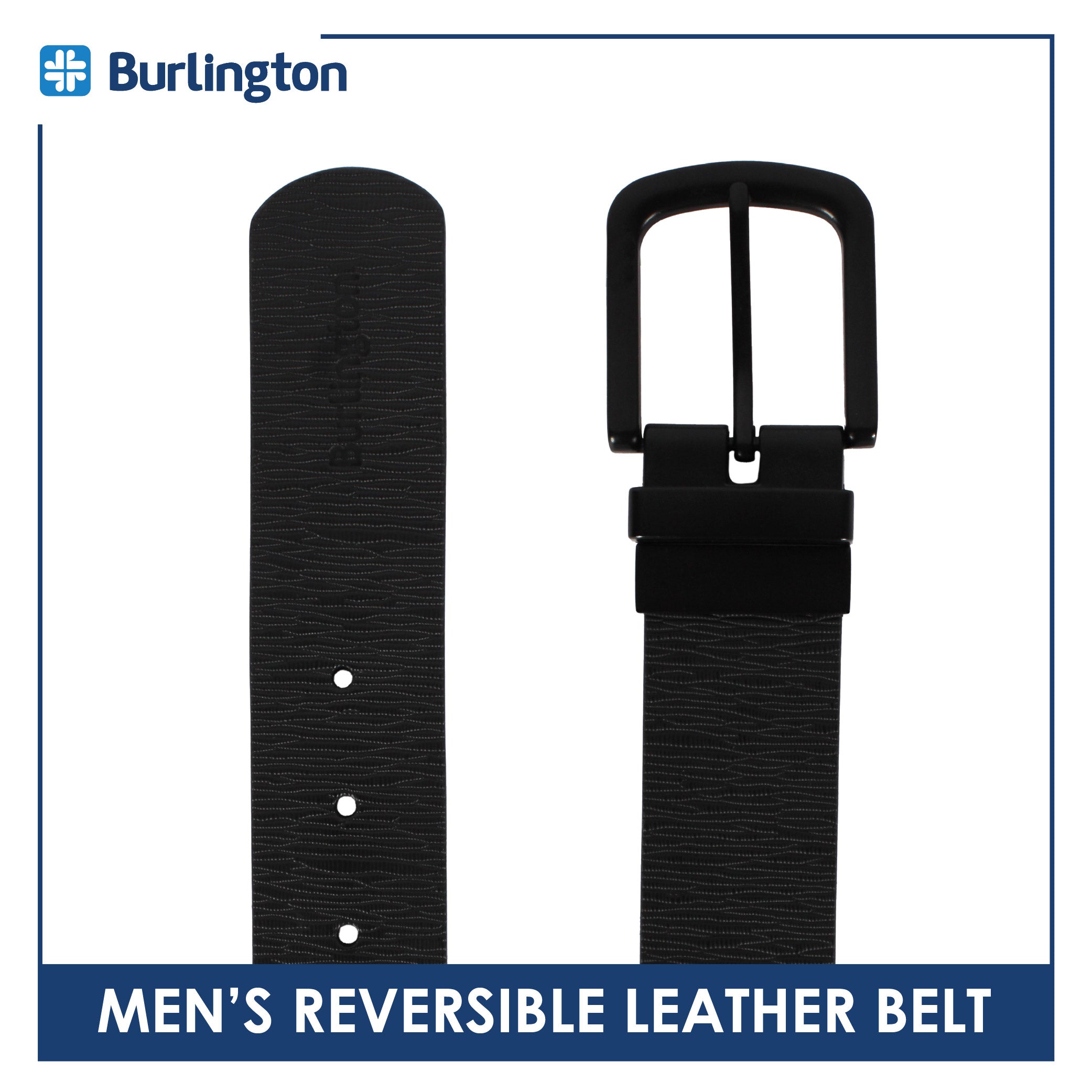 Burlington Men's Reversible Genuine Leather Belt 1 piece JMLR612