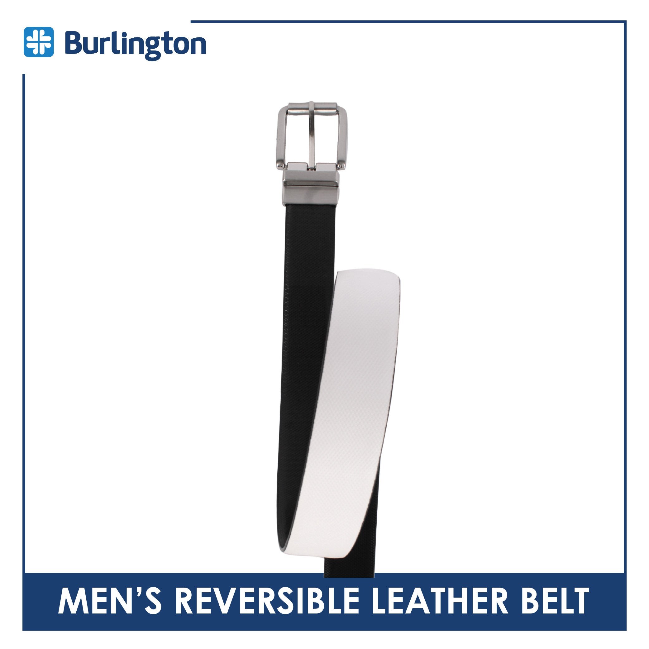 Burlington Men's Reversible Genuine Leather Belt 1 piece JMLR613