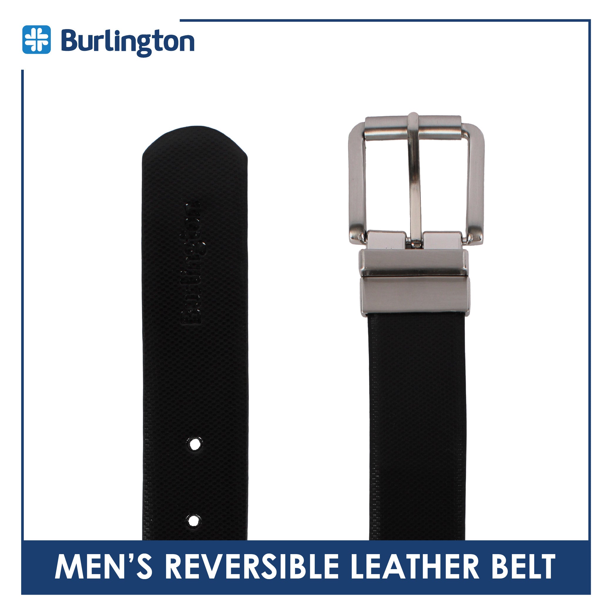 Burlington Men's Reversible Genuine Leather Belt 1 piece JMLR613