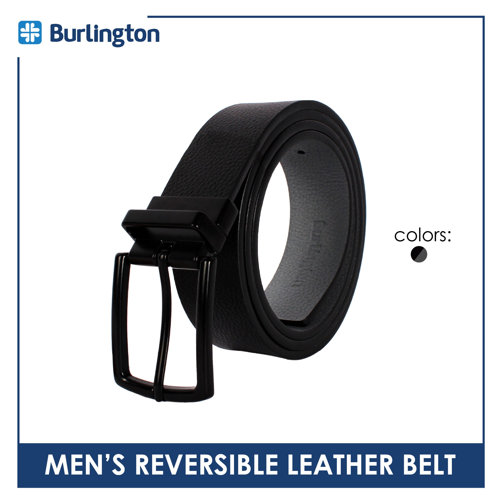Burlington Men's Reversible Genuine Leather Belt 1 piece JMLR615