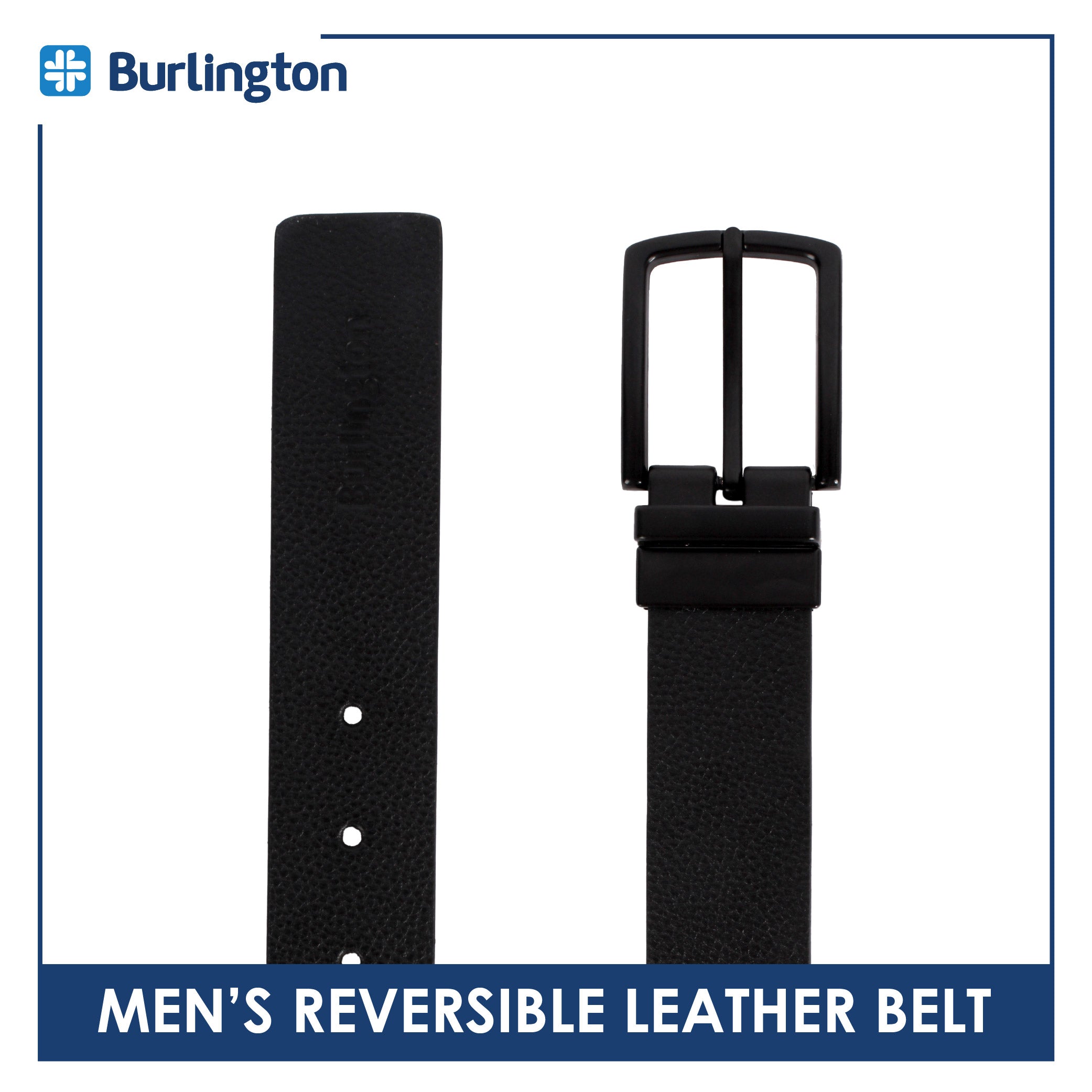 Burlington Men's Reversible Genuine Leather Belt 1 piece JMLR615