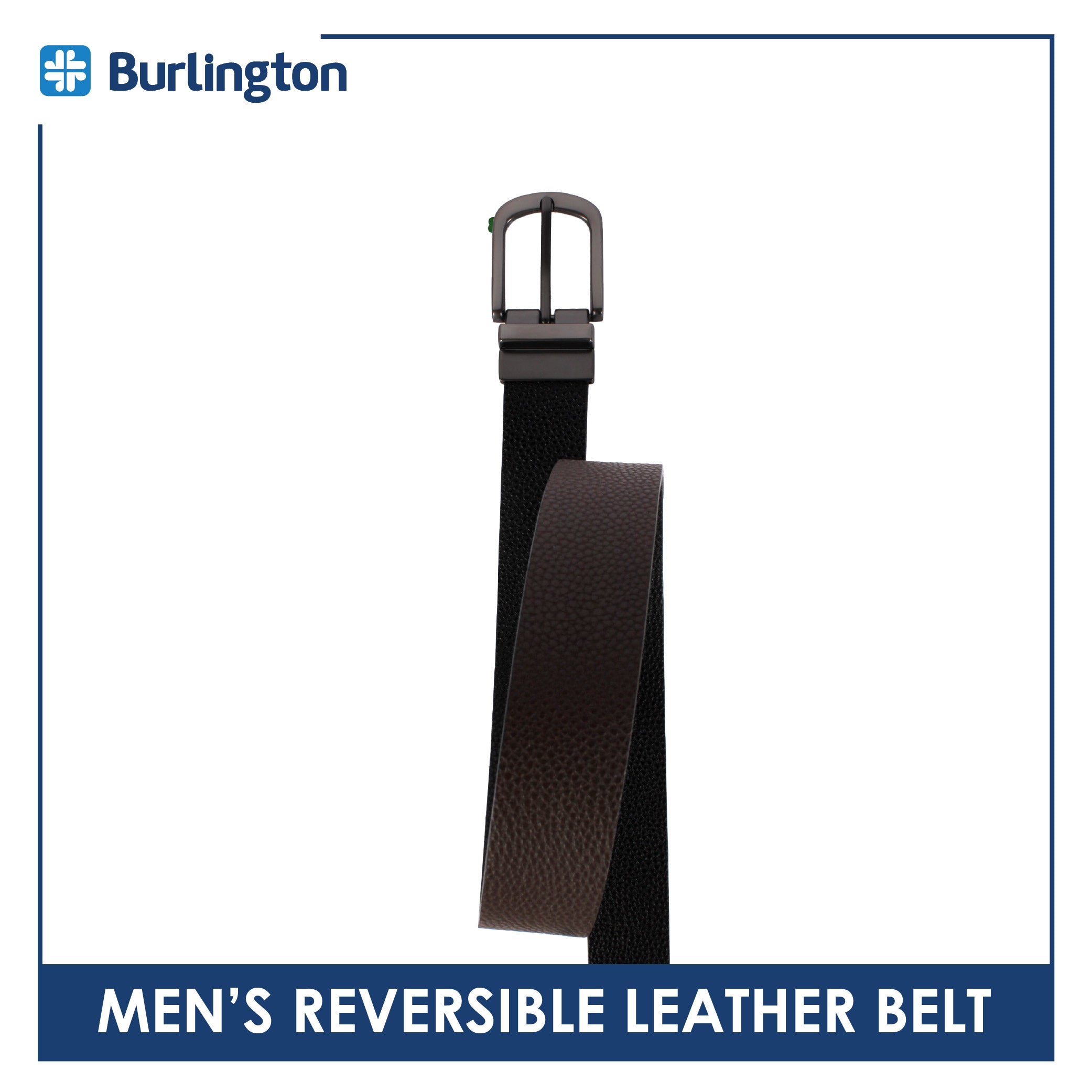 Burlington Men's Reversible Genuine Leather Belt 1 piece JMLR616