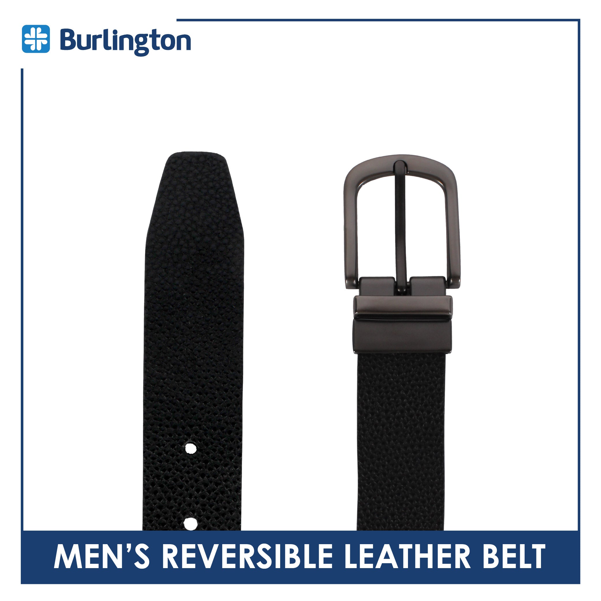 Burlington Men's Reversible Genuine Leather Belt 1 piece JMLR616