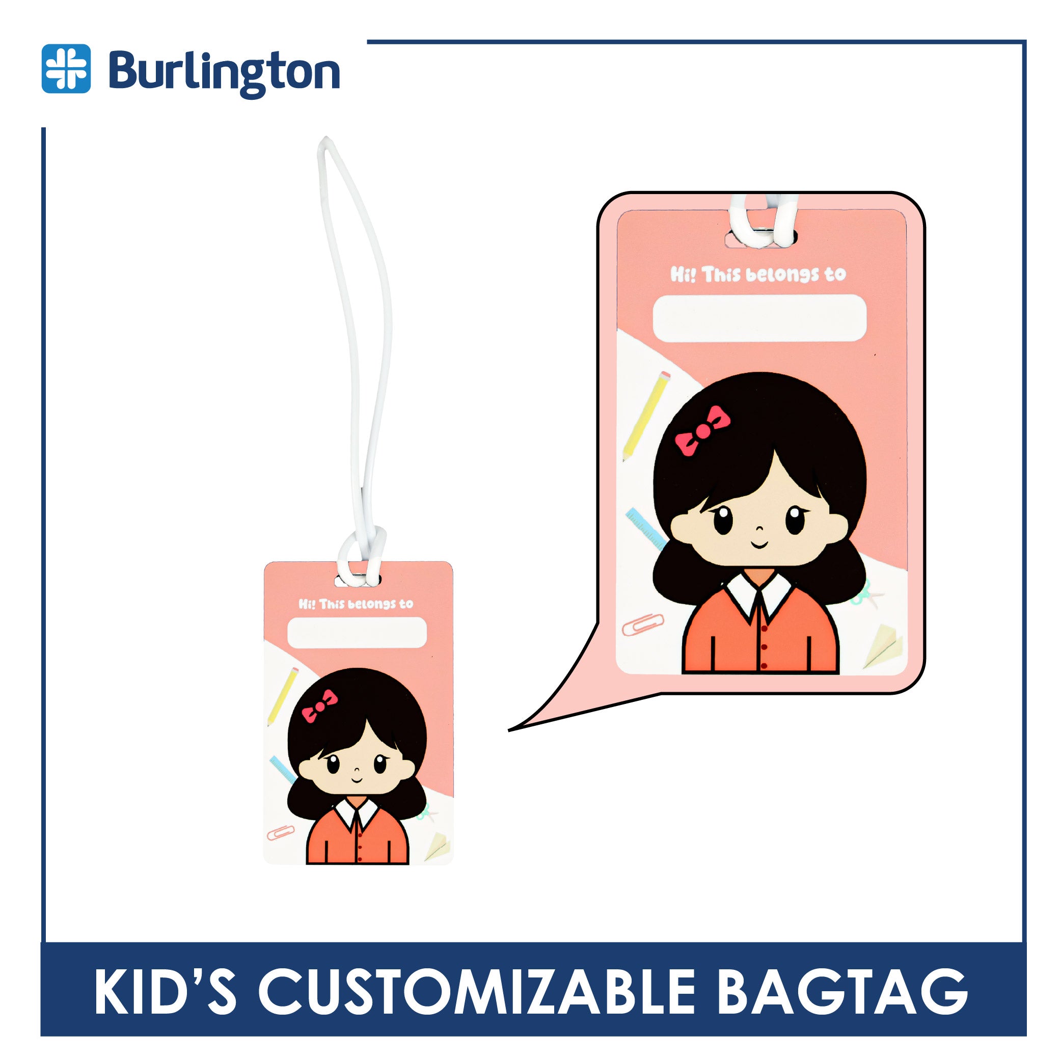 Burlington Kid’s Customizable Bag Tag 1 piece BTONFREE