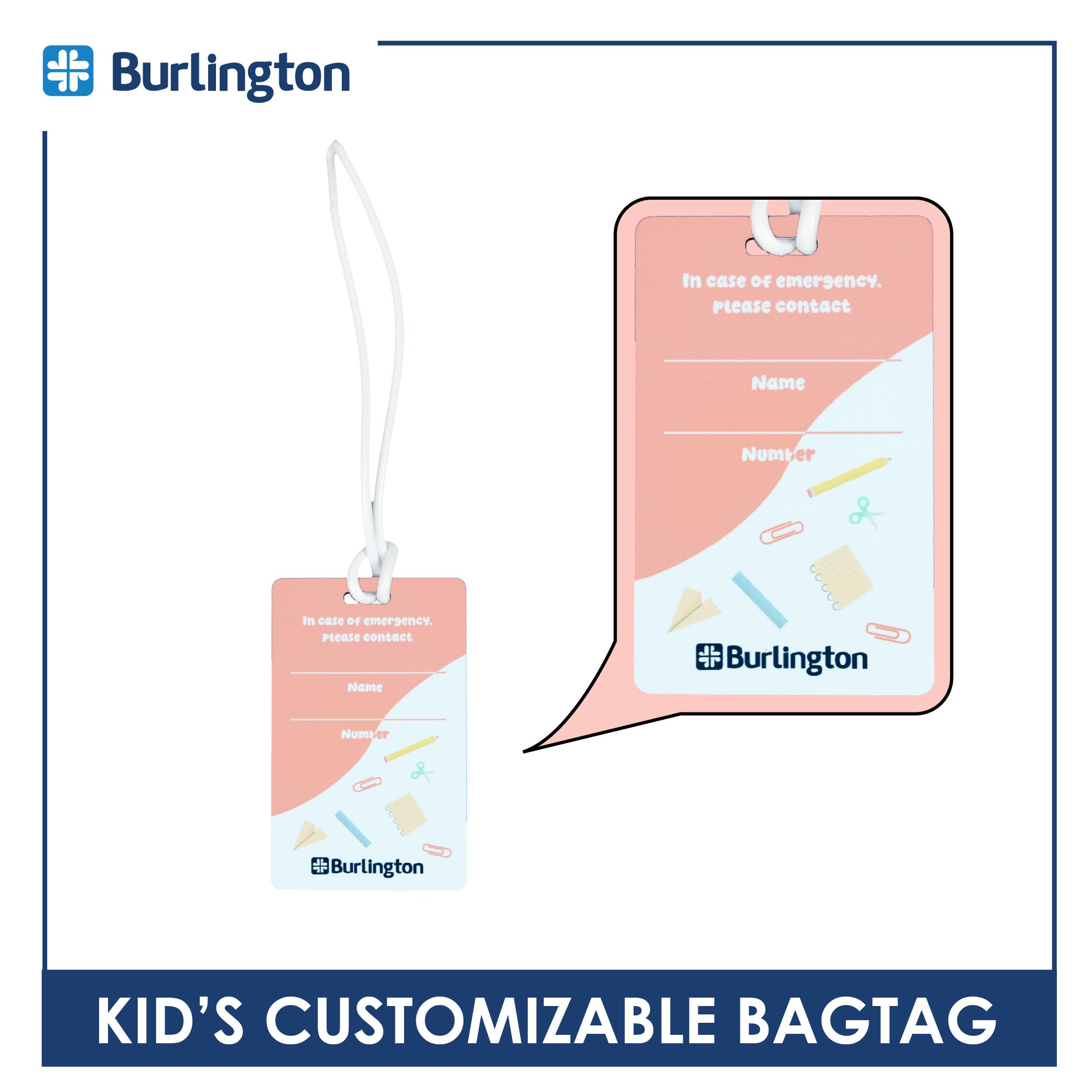 Burlington Kid’s Customizable Bag Tag 1 piece BTONFREE
