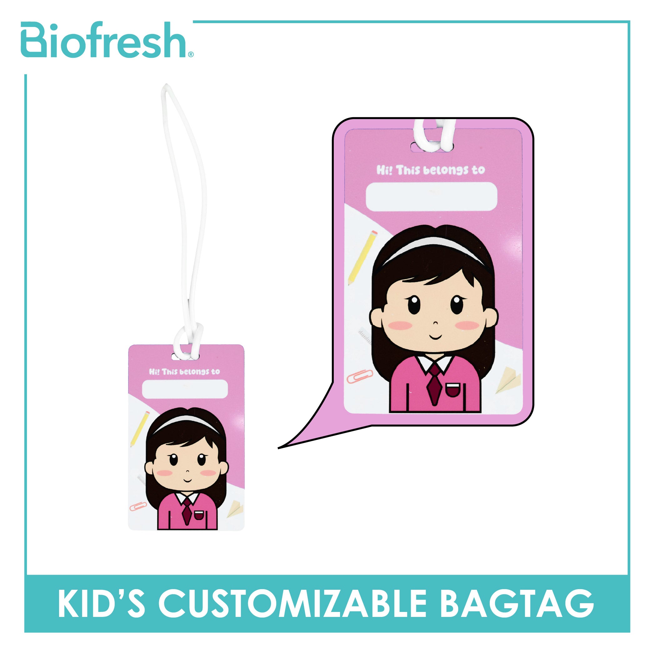 Biofresh Kid’s Customizable Bag Tag 1 piece BIOFREE