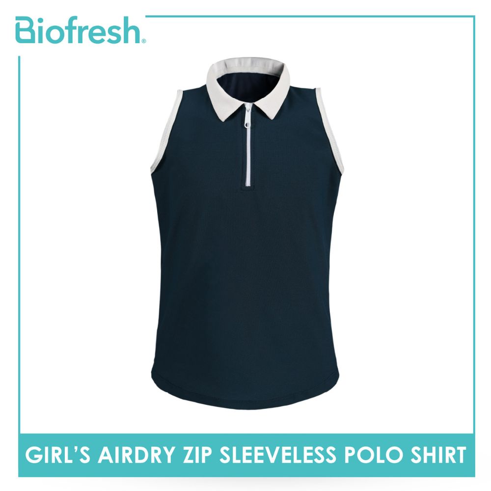Biofresh Active Kids Girls AirDry Zip Sleeveless Polo Shirt 1 piece MUGSS611