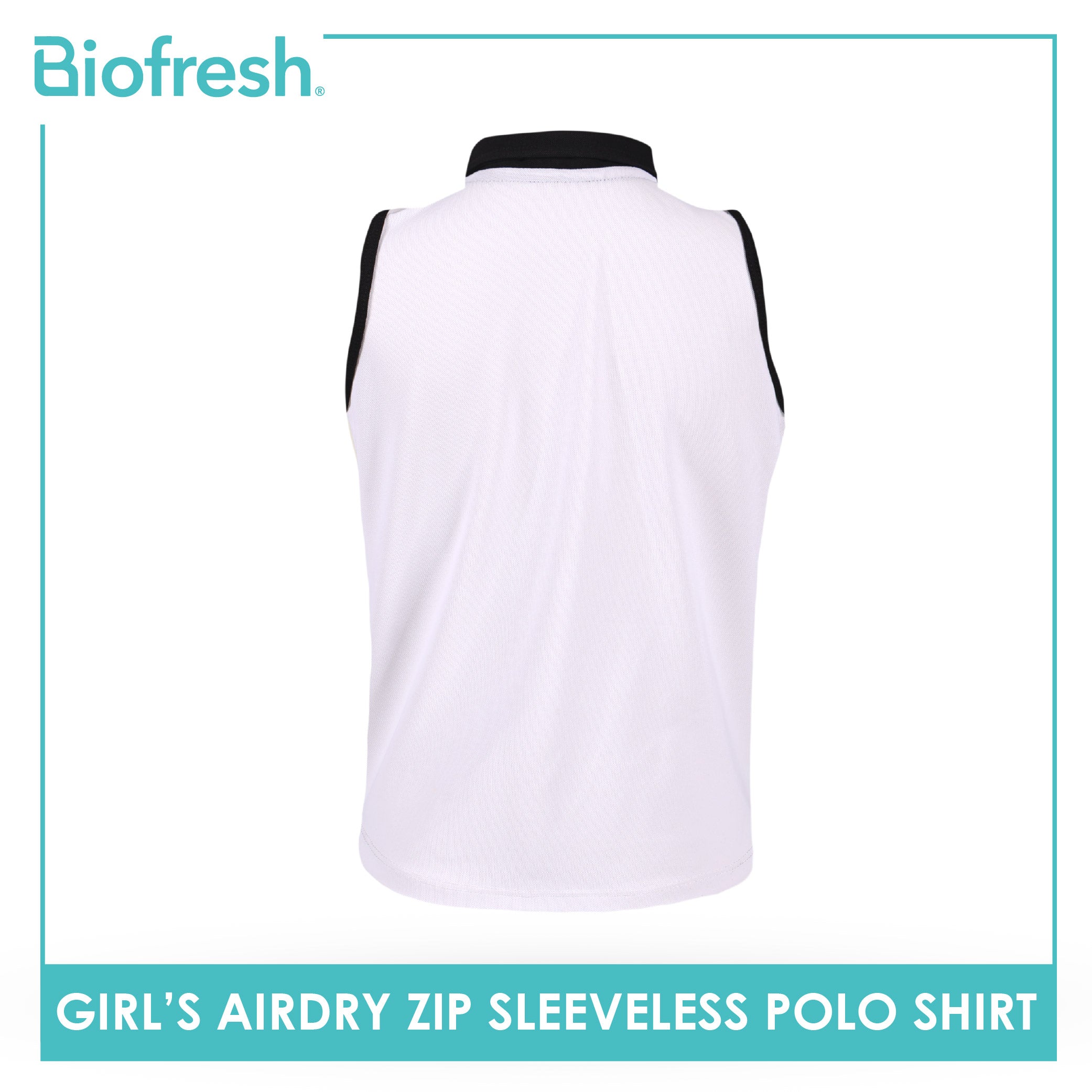 Biofresh Active Kids Girls AirDry Zip Sleeveless Polo Shirt 1 piece MUGSS611