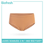 Biofresh Ladies' Antimicrobial Seamless Mid Rise Panty 3 pieces in a pack ULPSG621