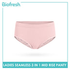 Biofresh Ladies' Antimicrobial Seamless Mid Rise Panty 3 pieces in a pack ULPSG621