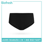 Biofresh Ladies' Antimicrobial Seamless Mid Rise Panty 3 pieces in a pack ULPSG621