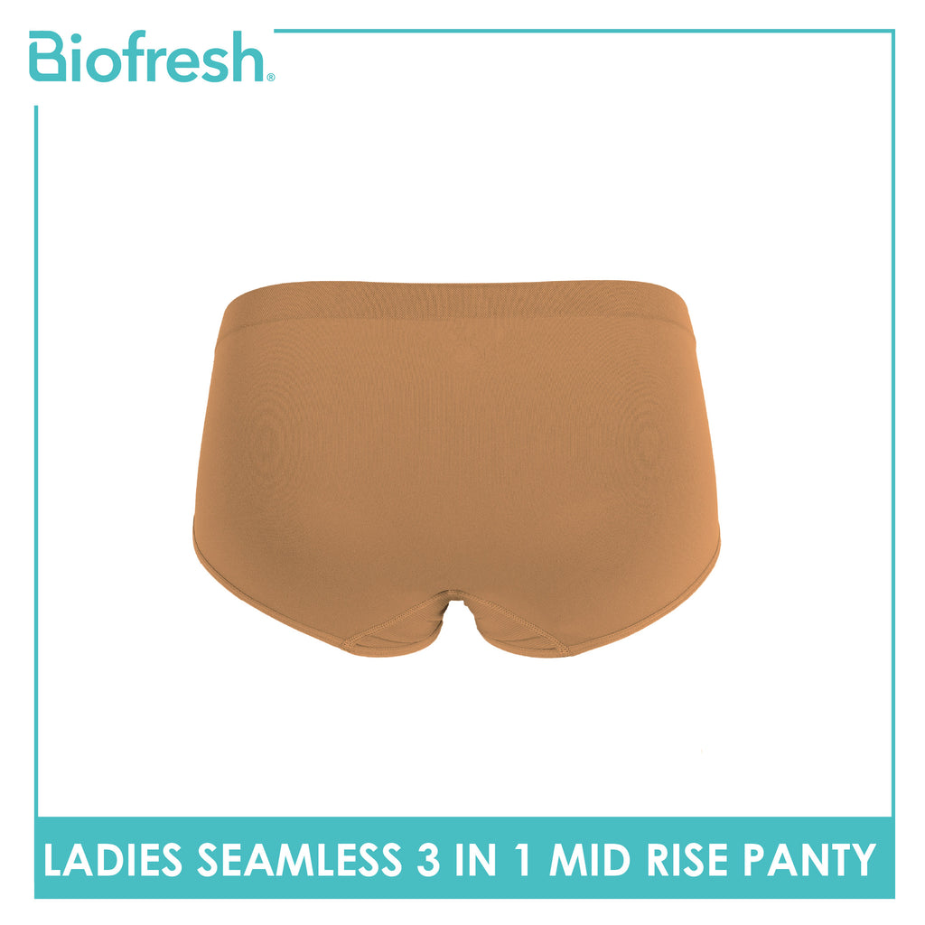 Biofresh Ladies' Antimicrobial Seamless Mid Rise Panty 3 pieces in a pack ULPSG621