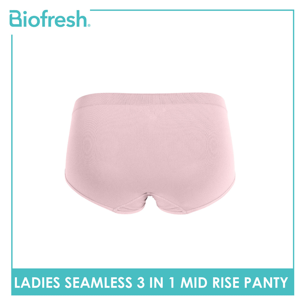 Biofresh Ladies' Antimicrobial Seamless Mid Rise Panty 3 pieces in a pack ULPSG621