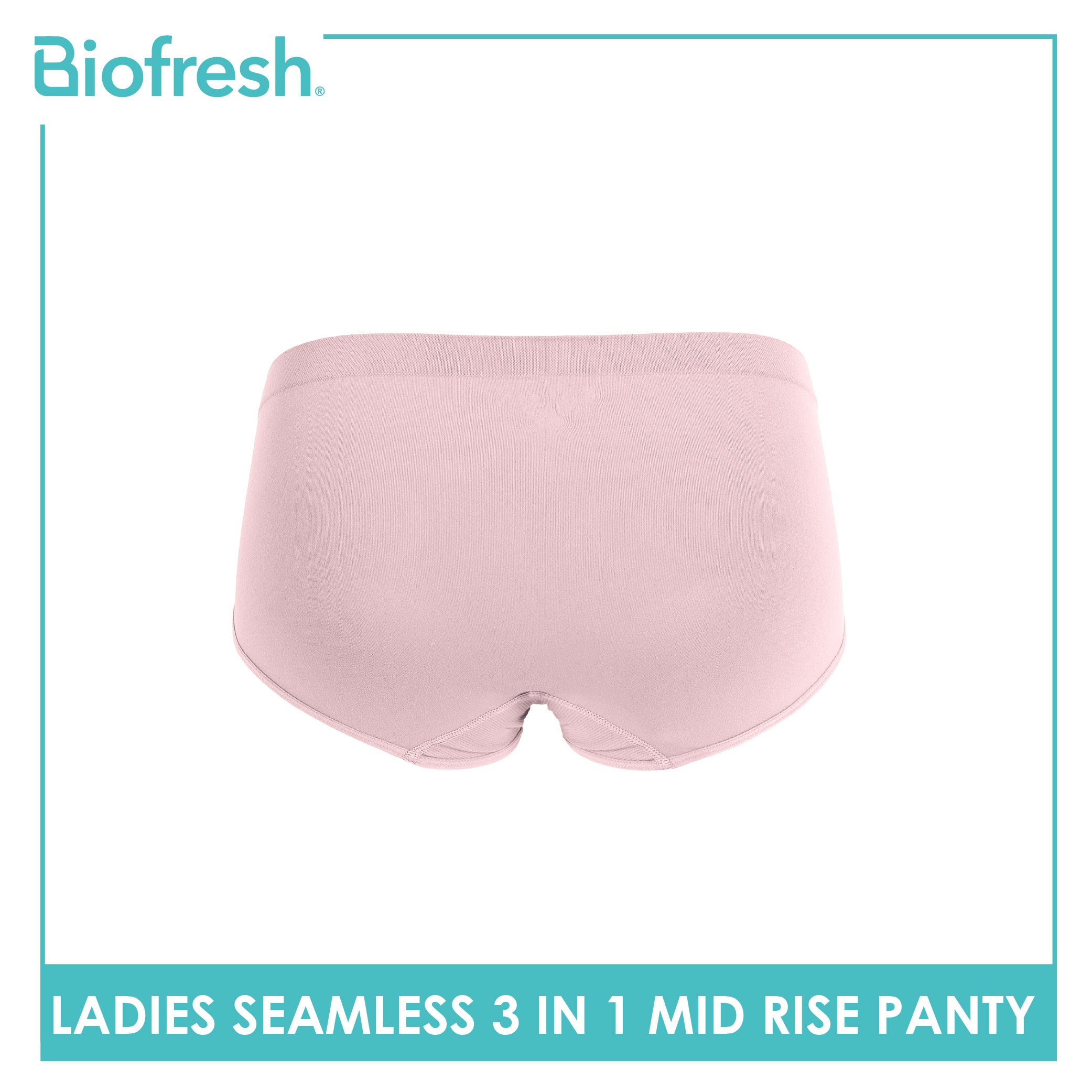 Biofresh Ladies' Antimicrobial Seamless Mid Rise Panty 3 pieces in a pack ULPSG621