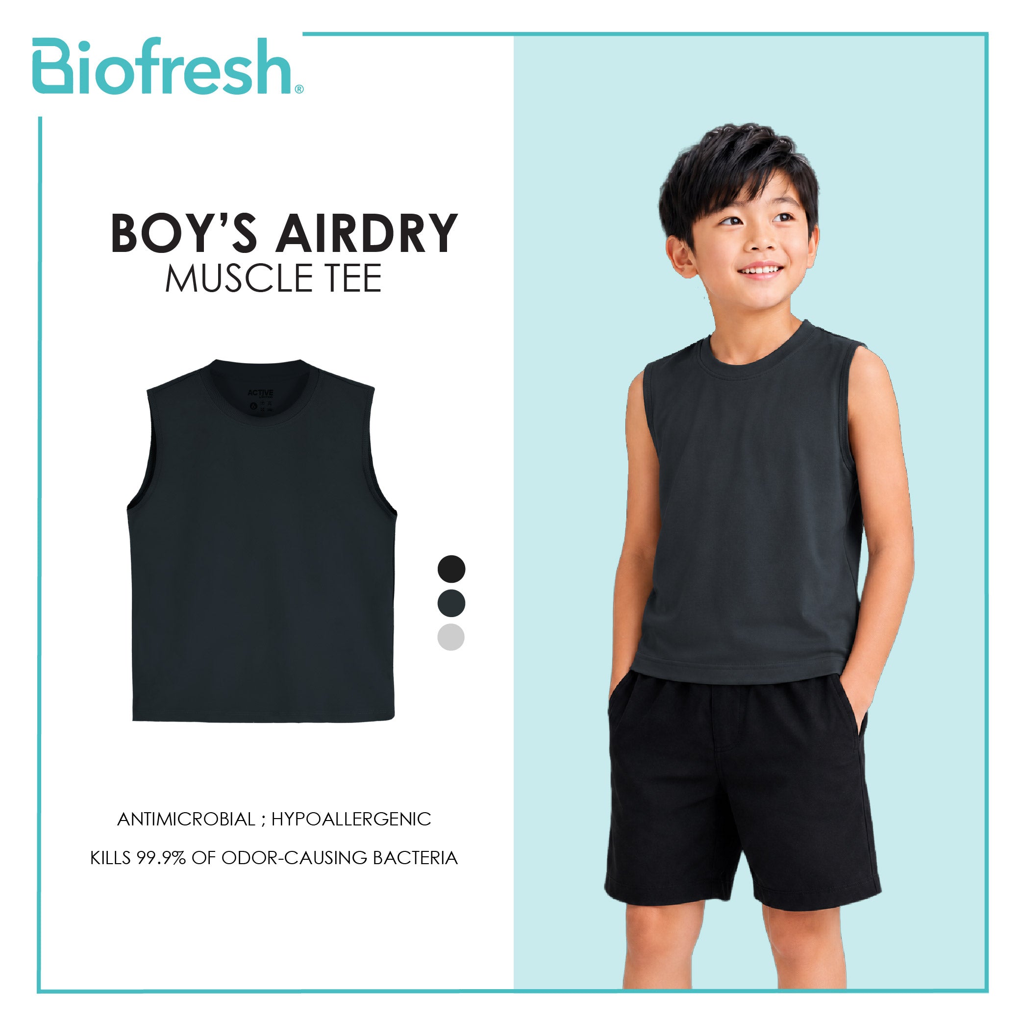 Biofresh Active Kids Boys AirDry Muscle Tee 1 piece MUBSM611