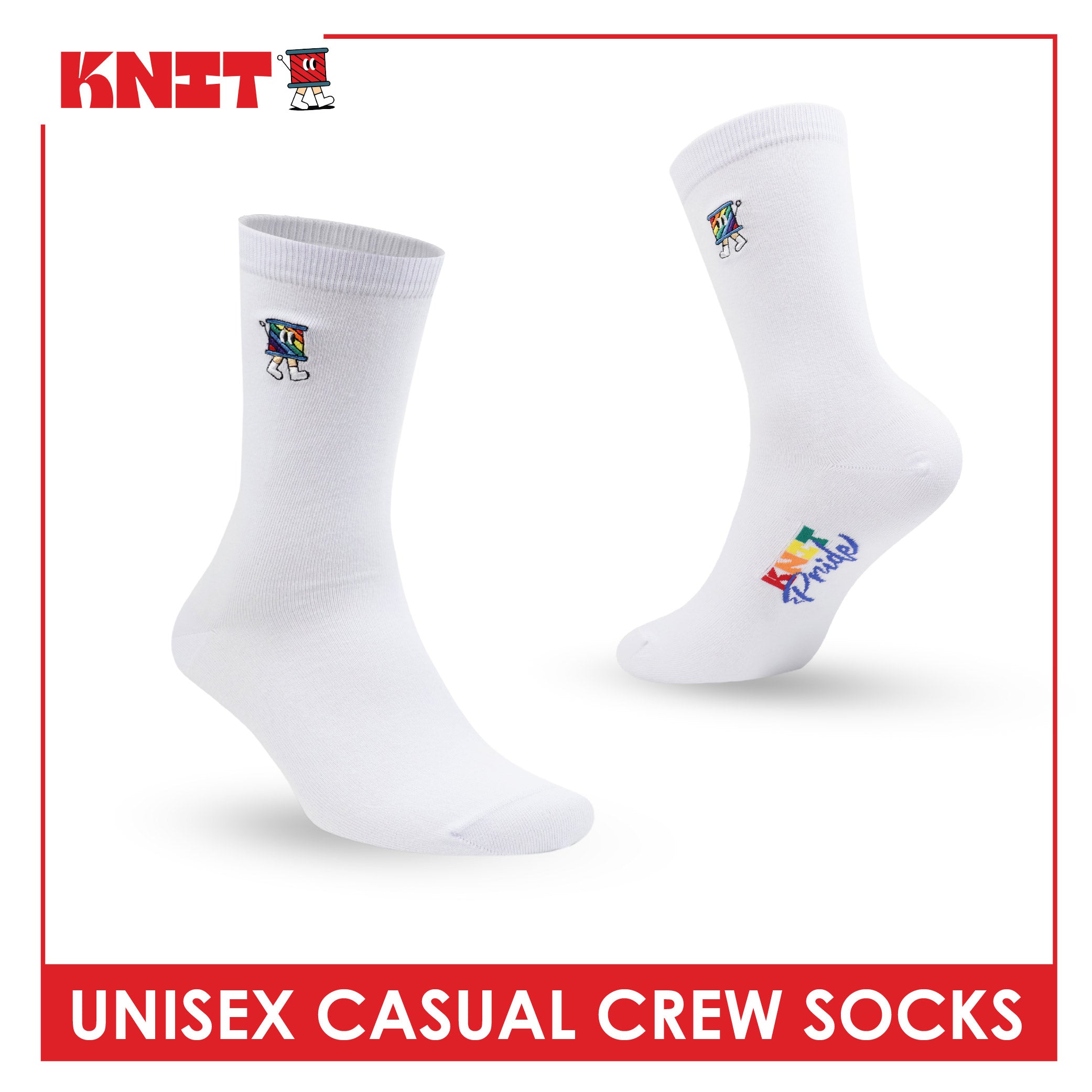 Knit | Pride Month Unisex Cotton Embroidered Thin Casual Crew Socks 1 pair KMCE621
