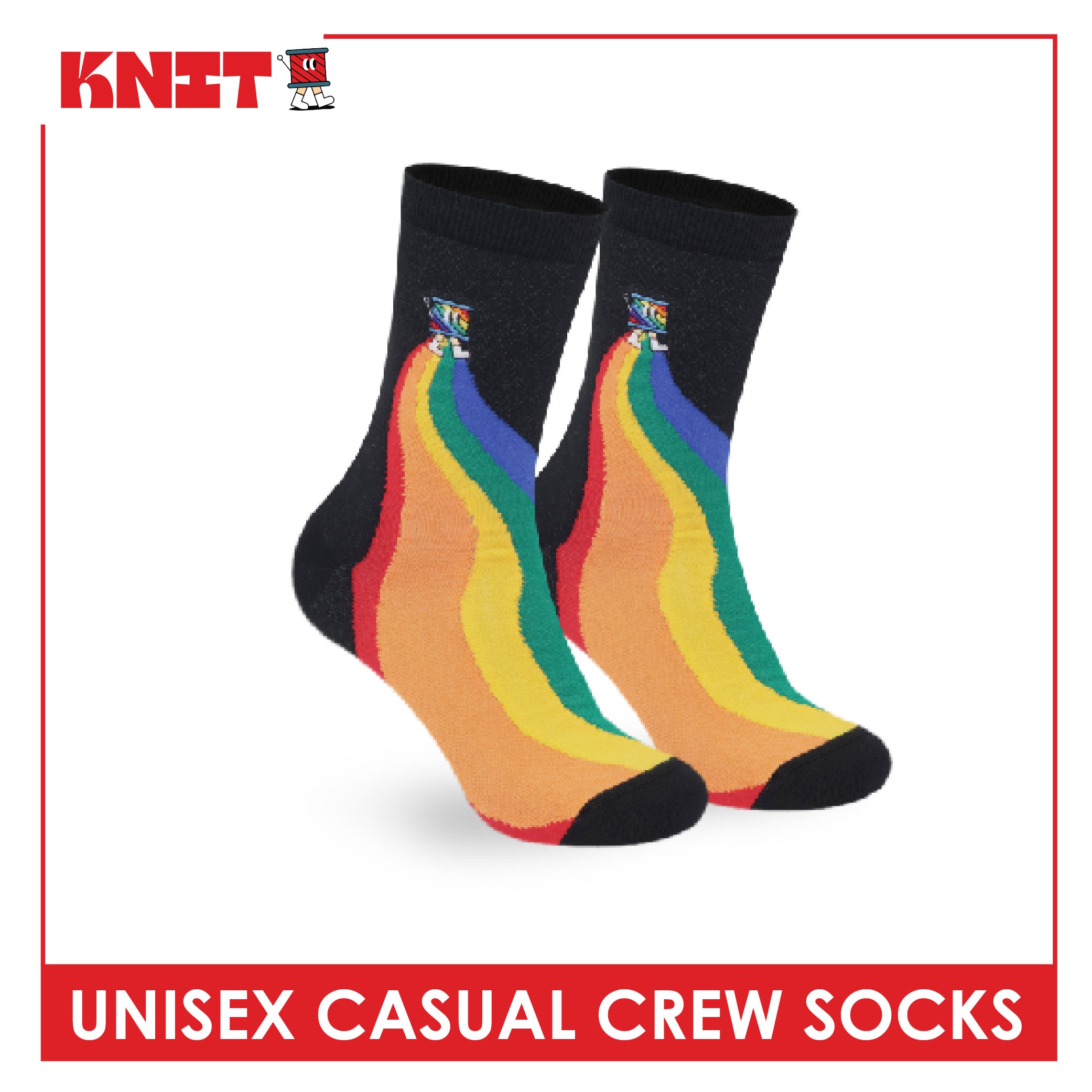 Knit | Pride Month Unisex Cotton Embroidered Thin Casual Crew Socks 1 pair KMCE621