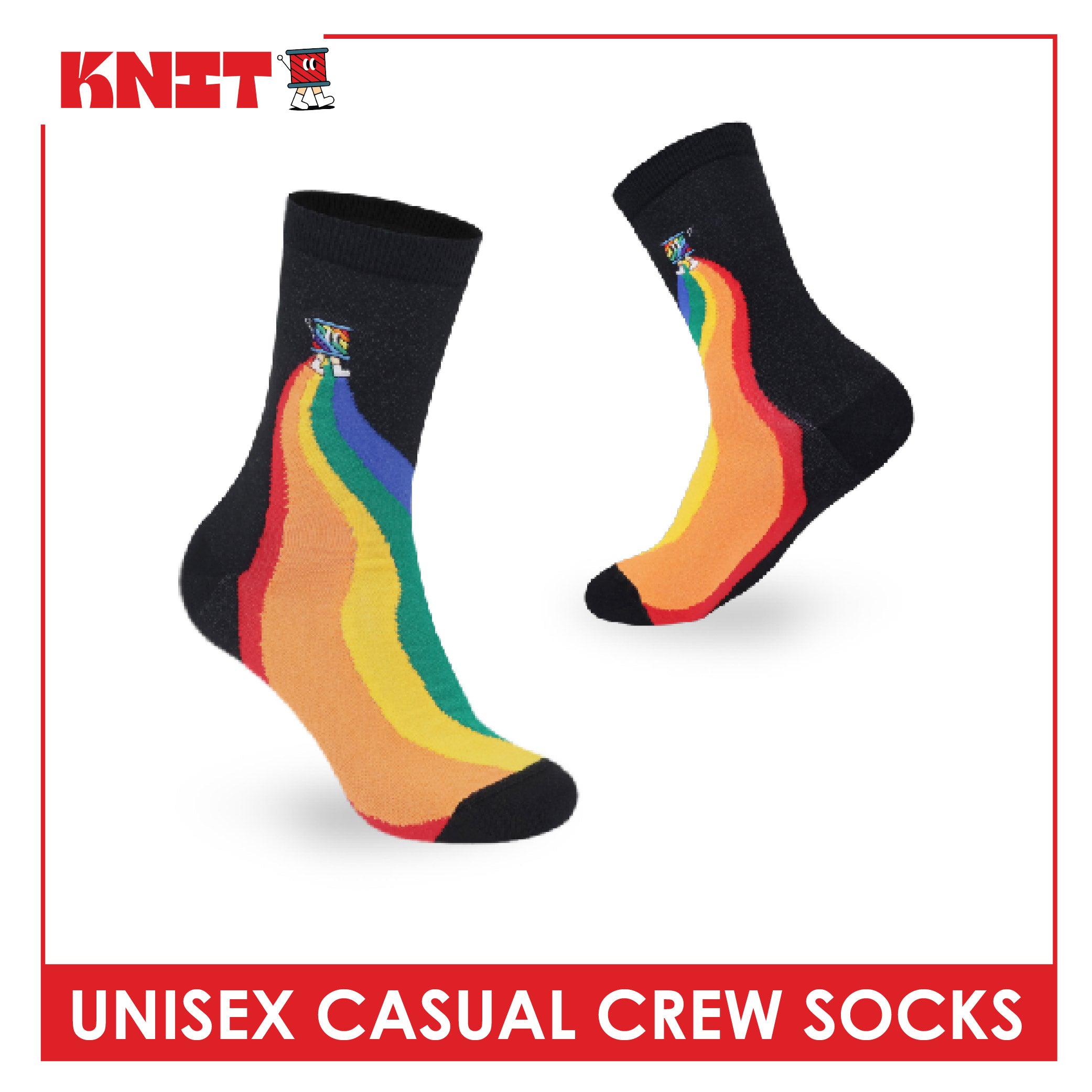 Knit | Pride Month Unisex Cotton Embroidered Thin Casual Crew Socks 1 pair KMCE621