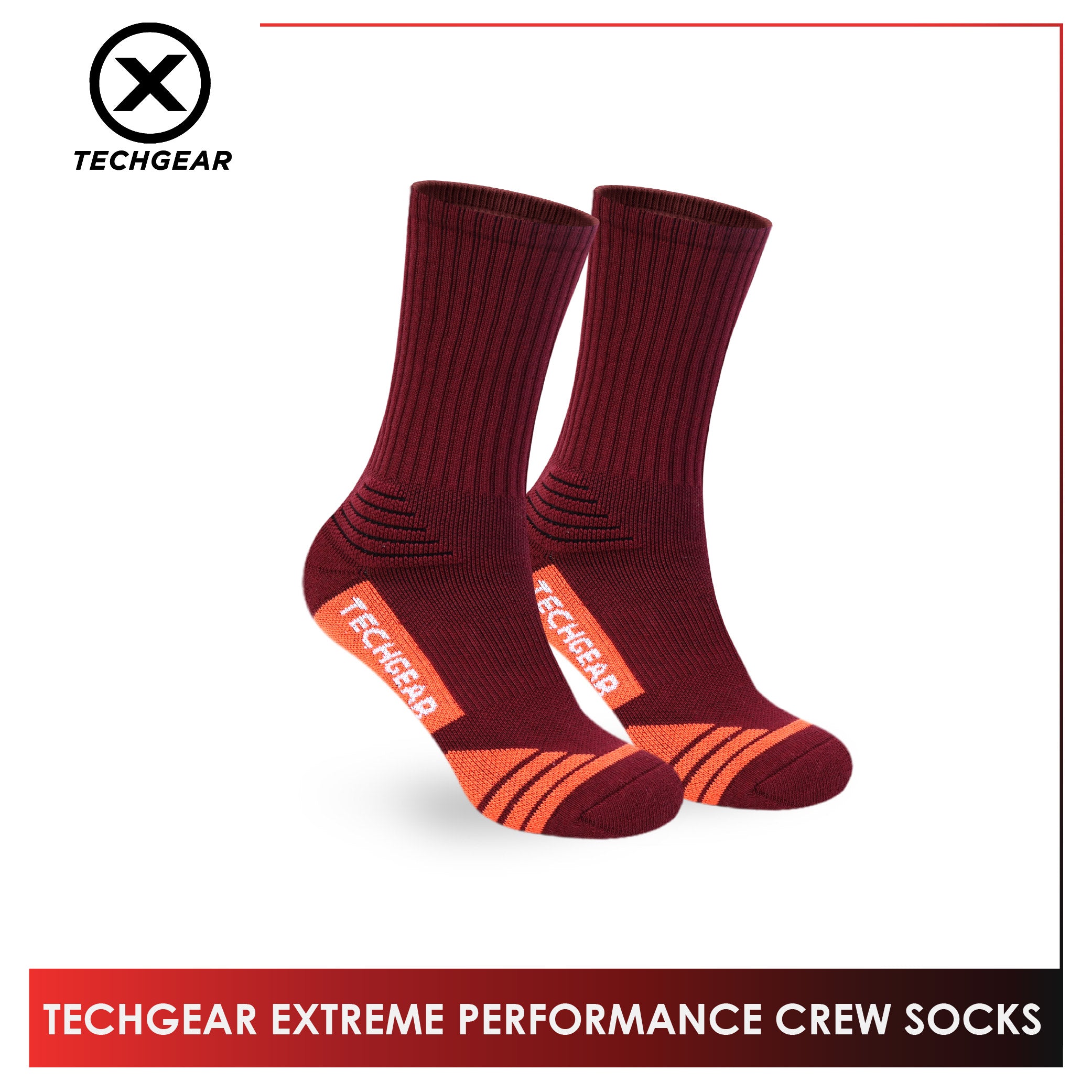 Burlington Men’s Techgear Extreme Performance Crew Socks 1 pair TGMX612