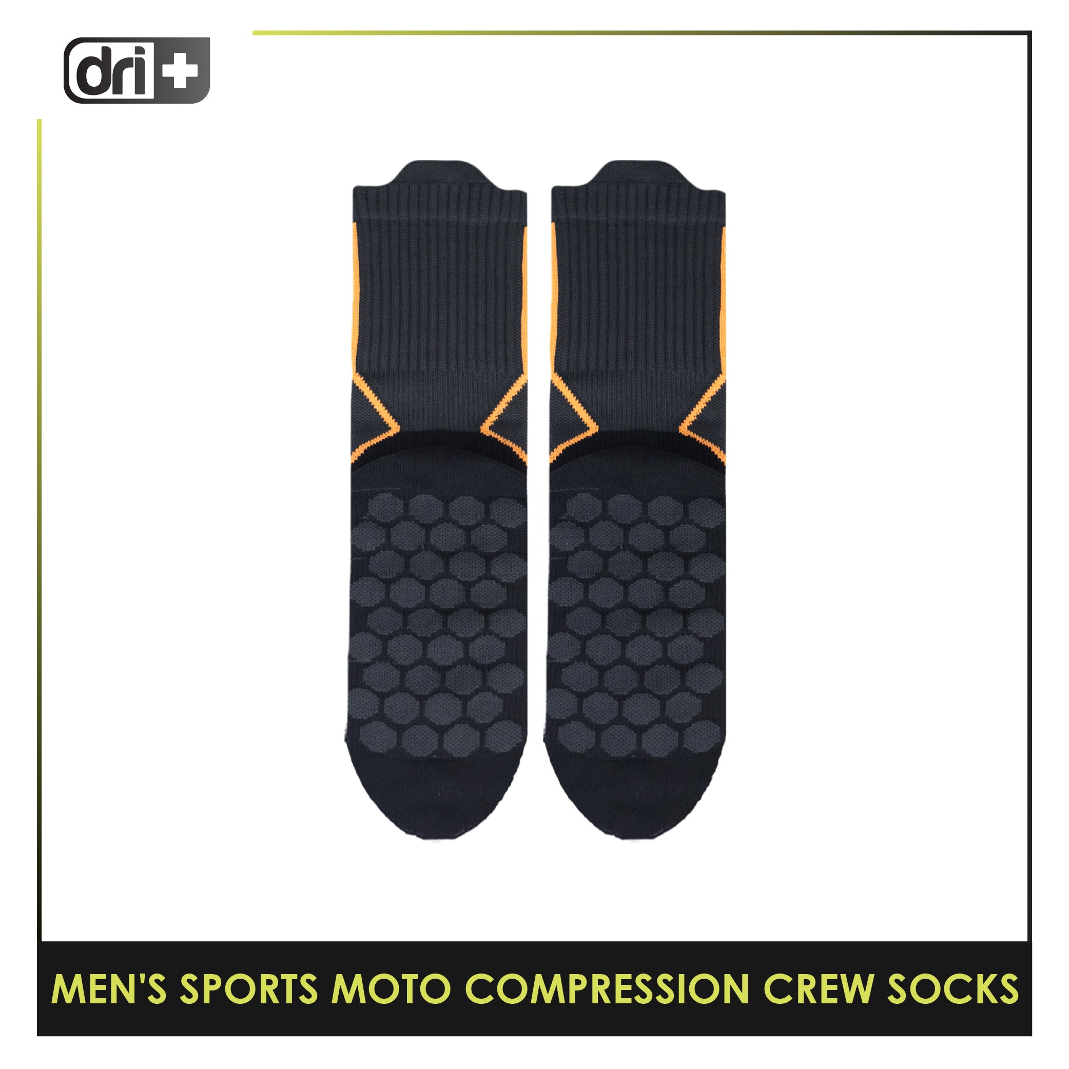 Dri plus Men’s Sports Moto Compression Crew Socks 1 pair DMS632