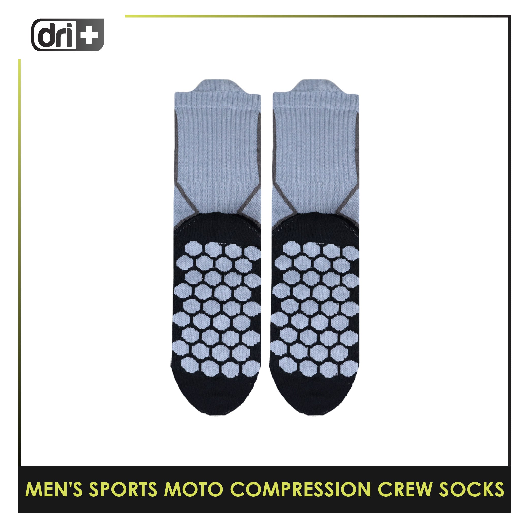 Dri plus Men’s Sports Moto Compression Crew Socks 1 pair DMS632