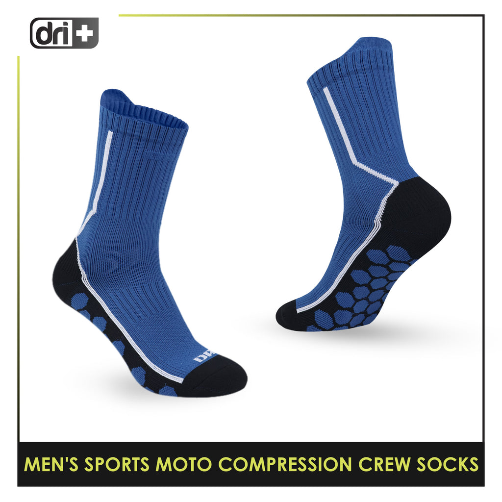 Dri plus Men’s Sports Moto Compression Crew Socks 1 pair DMS632