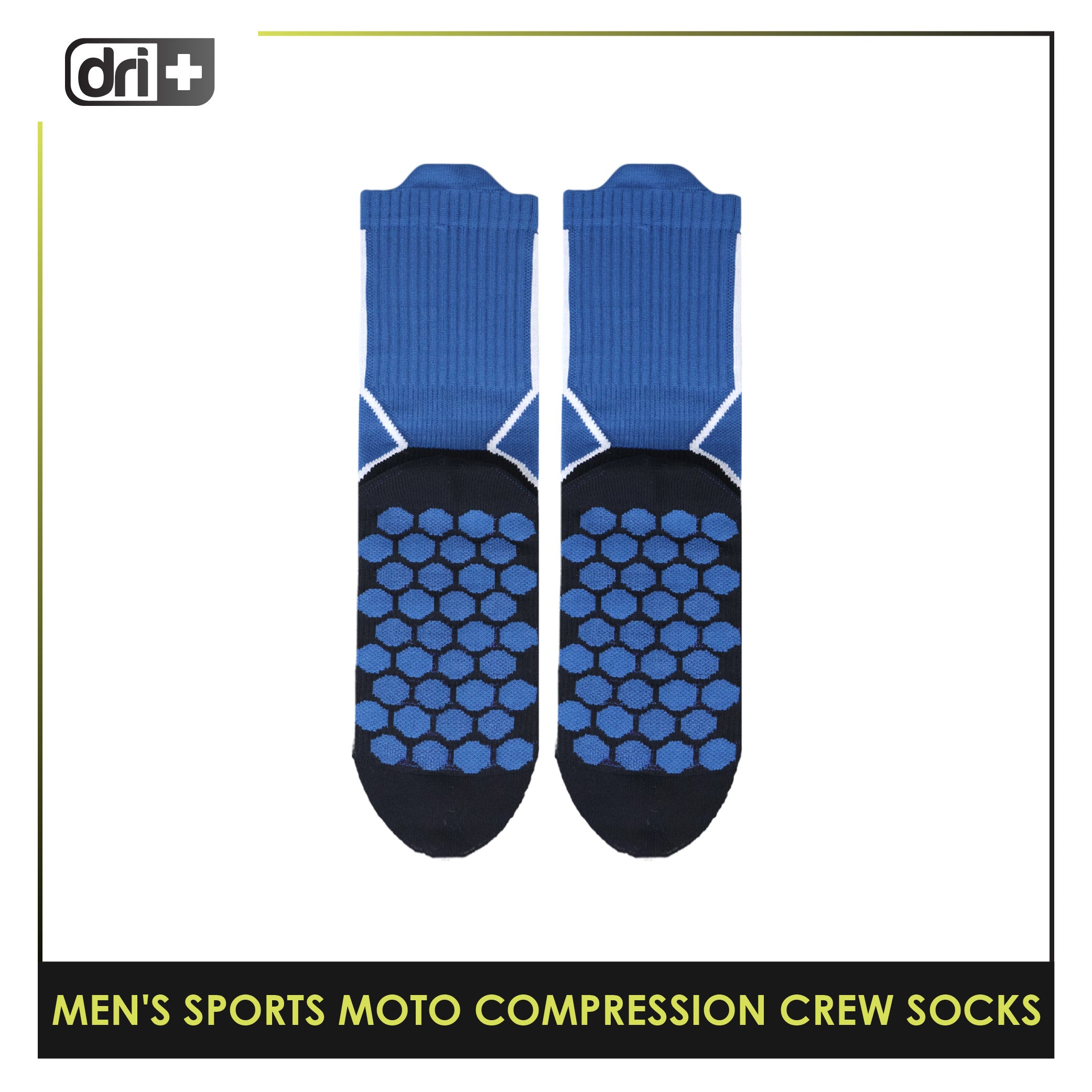 Dri plus Men’s Sports Moto Compression Crew Socks 1 pair DMS632