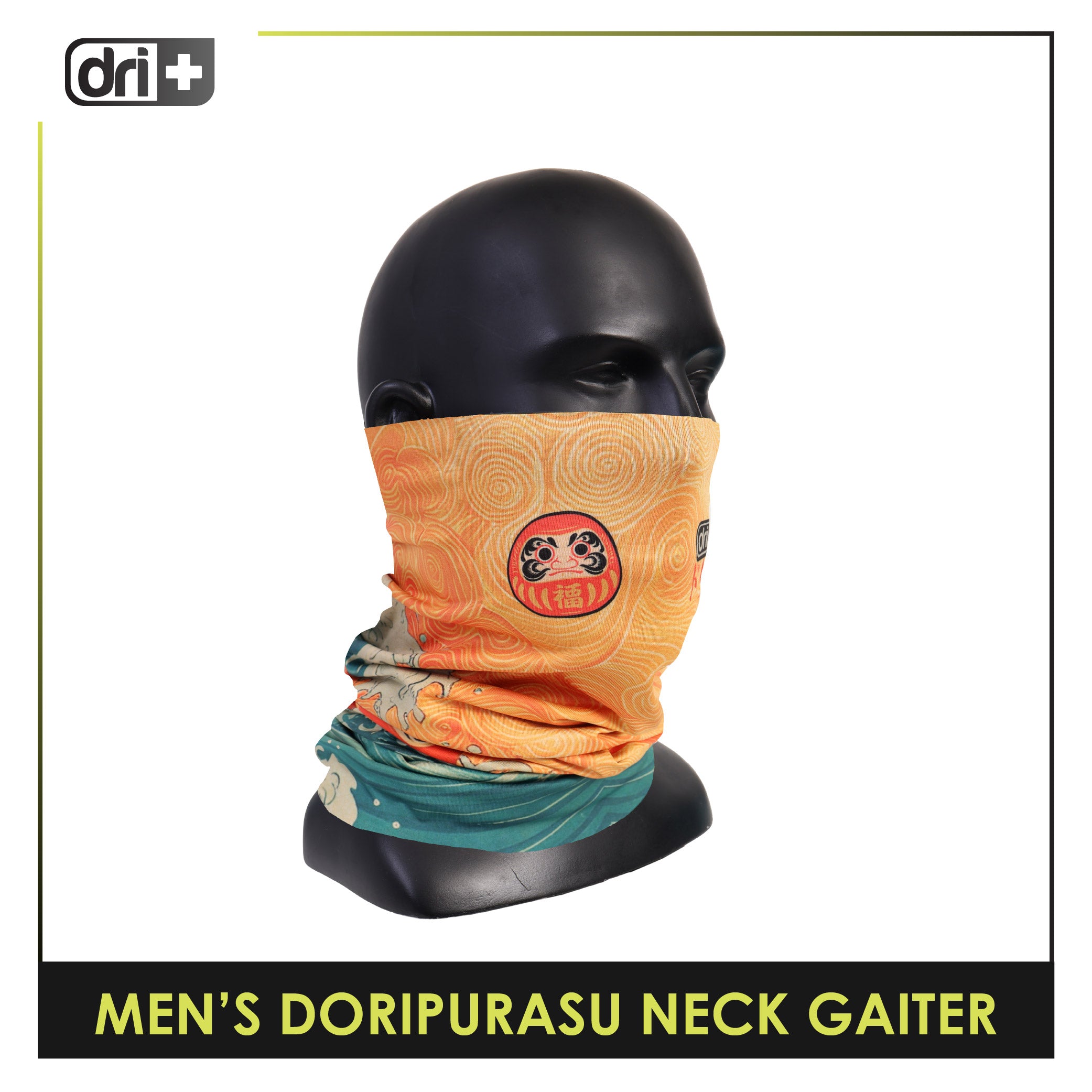 Dri Plus Men's Doripurasu Washable Multi-Functional Moisture Wicking Neck Gaiter 1 piece DUMN611