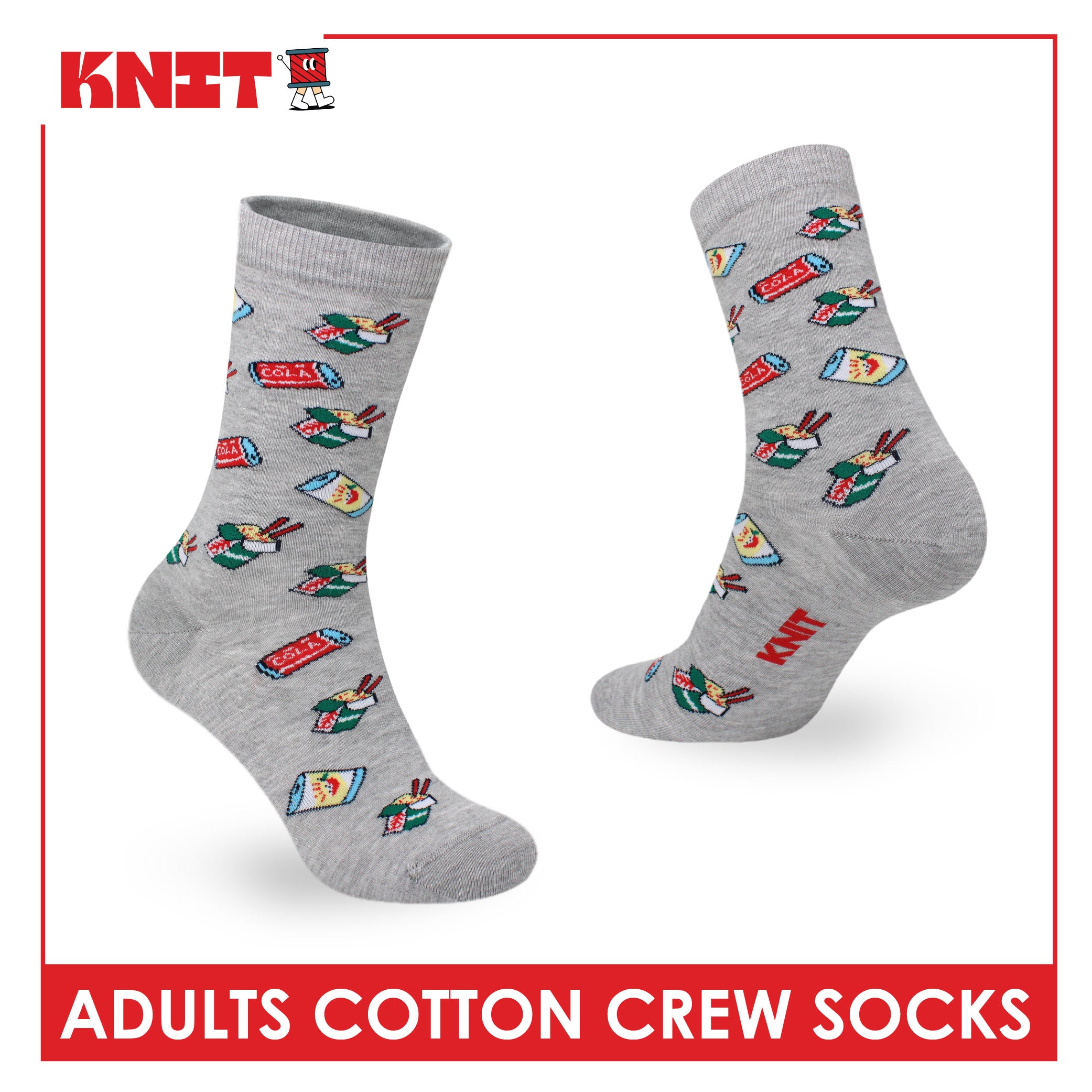 Knit Adults OVERRUNS Cotton Crew Socks 1 pair KMCCO1