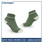 Burlington Boys’ Cotton Thick Sports Ankle Socks 3 pairs in 1 pack BBSG611