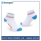 Burlington Boys’ Cotton Thick Sports Ankle Socks 3 pairs in 1 pack BBSG611
