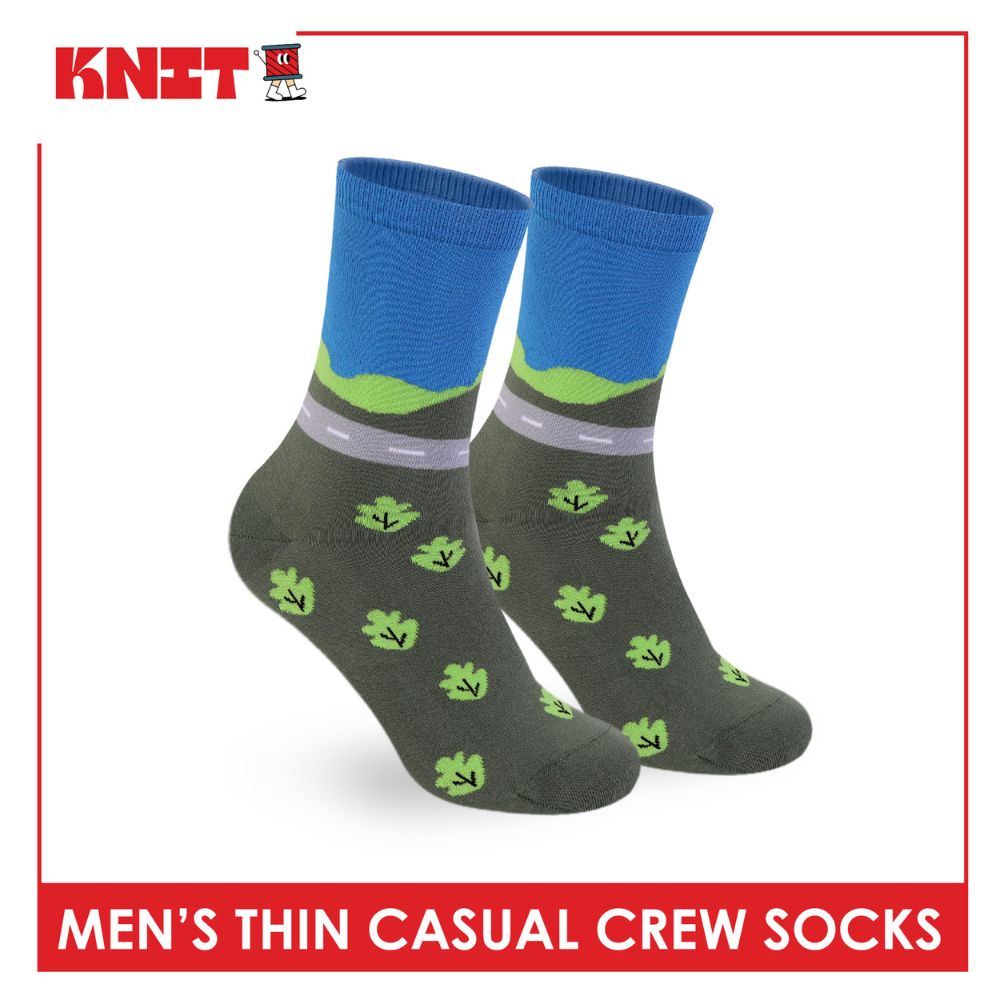 Knit Men's Cotton Thin Casual Crew Socks 1 pair KMC611