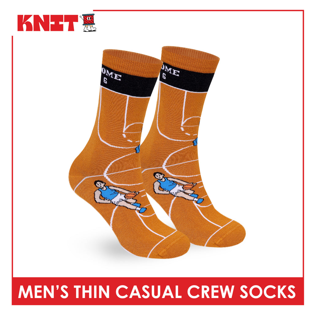 Knit Men's Cotton Thin Casual Crew Socks 1 pair KMC611