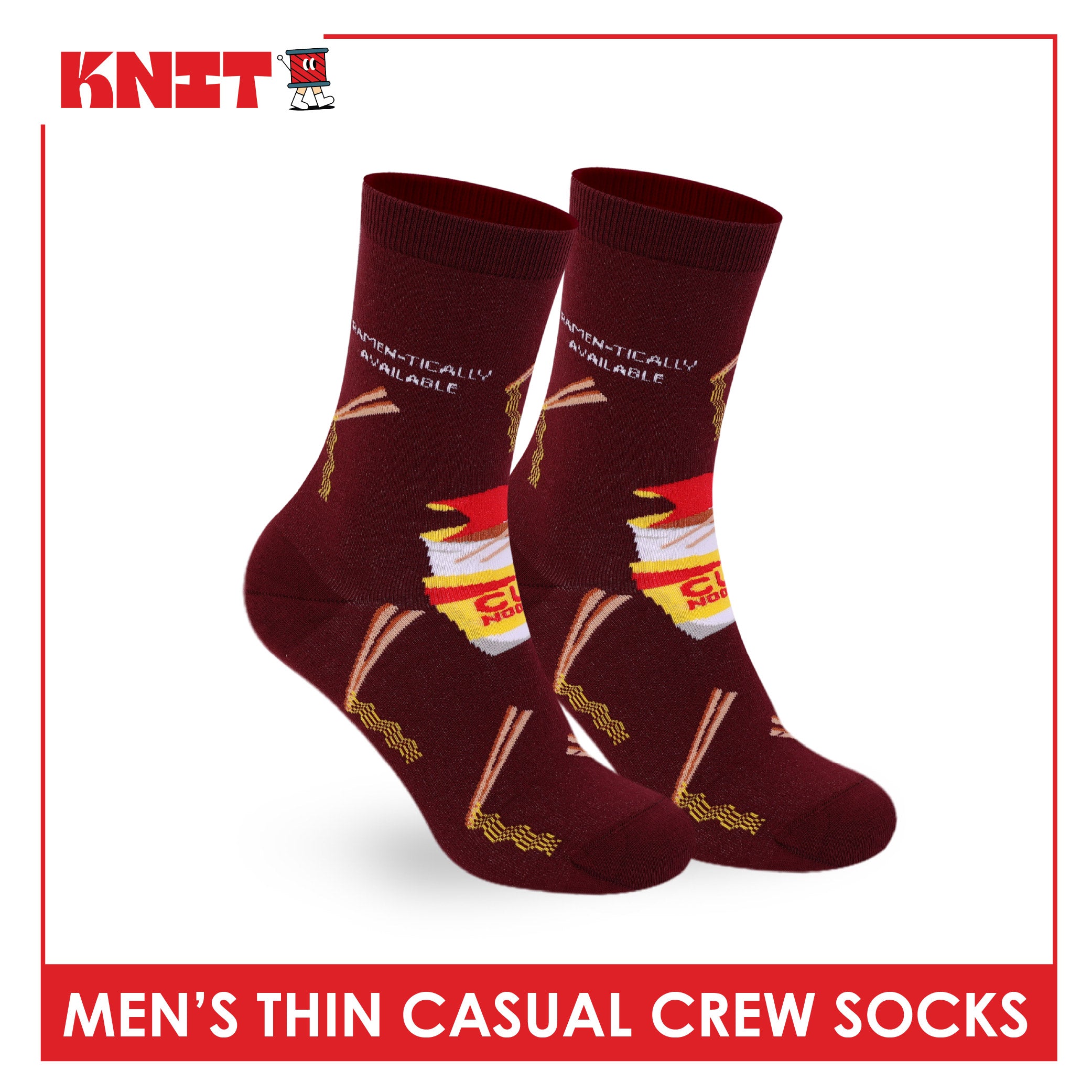 Knit Men's Cotton Thin Casual Crew Socks 1 pair KMC611