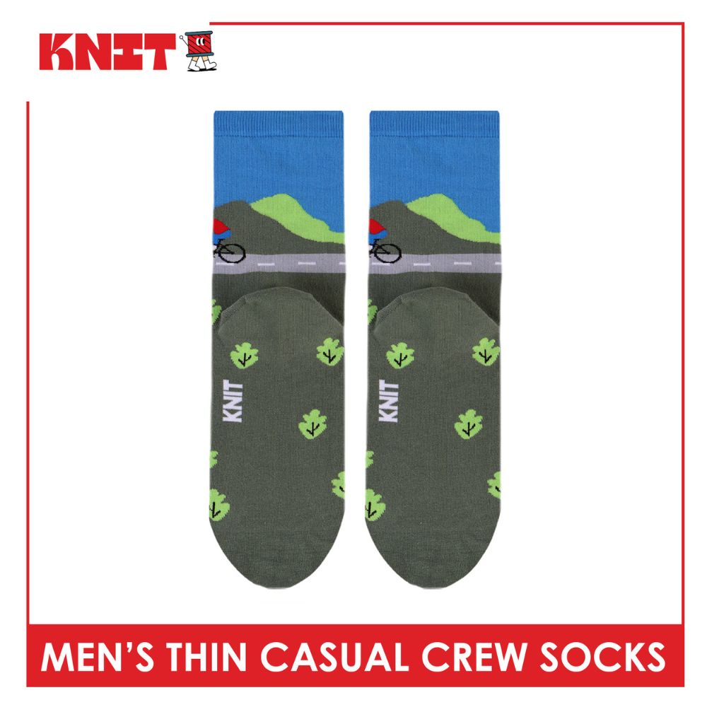 Knit Men's Cotton Thin Casual Crew Socks 1 pair KMC611
