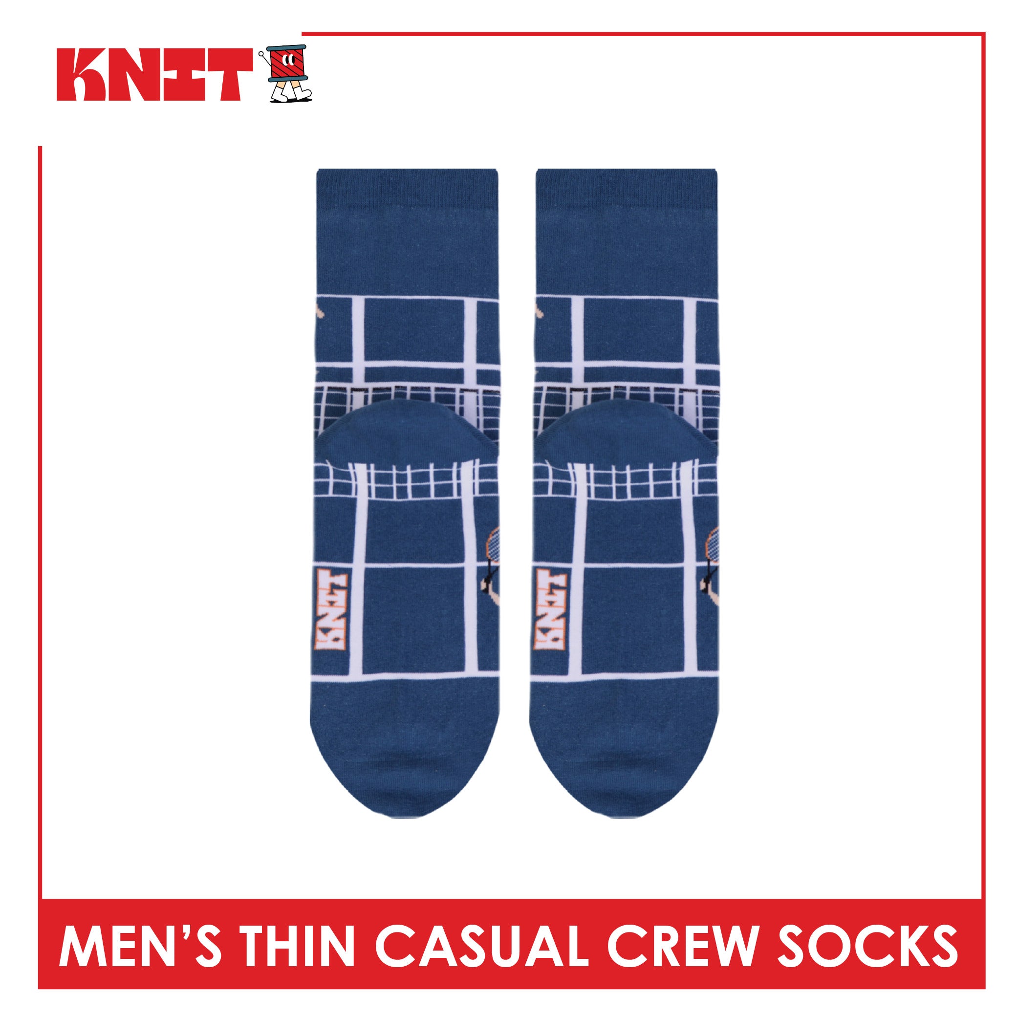 Knit Men's Cotton Thin Casual Crew Socks 1 pair KMC611