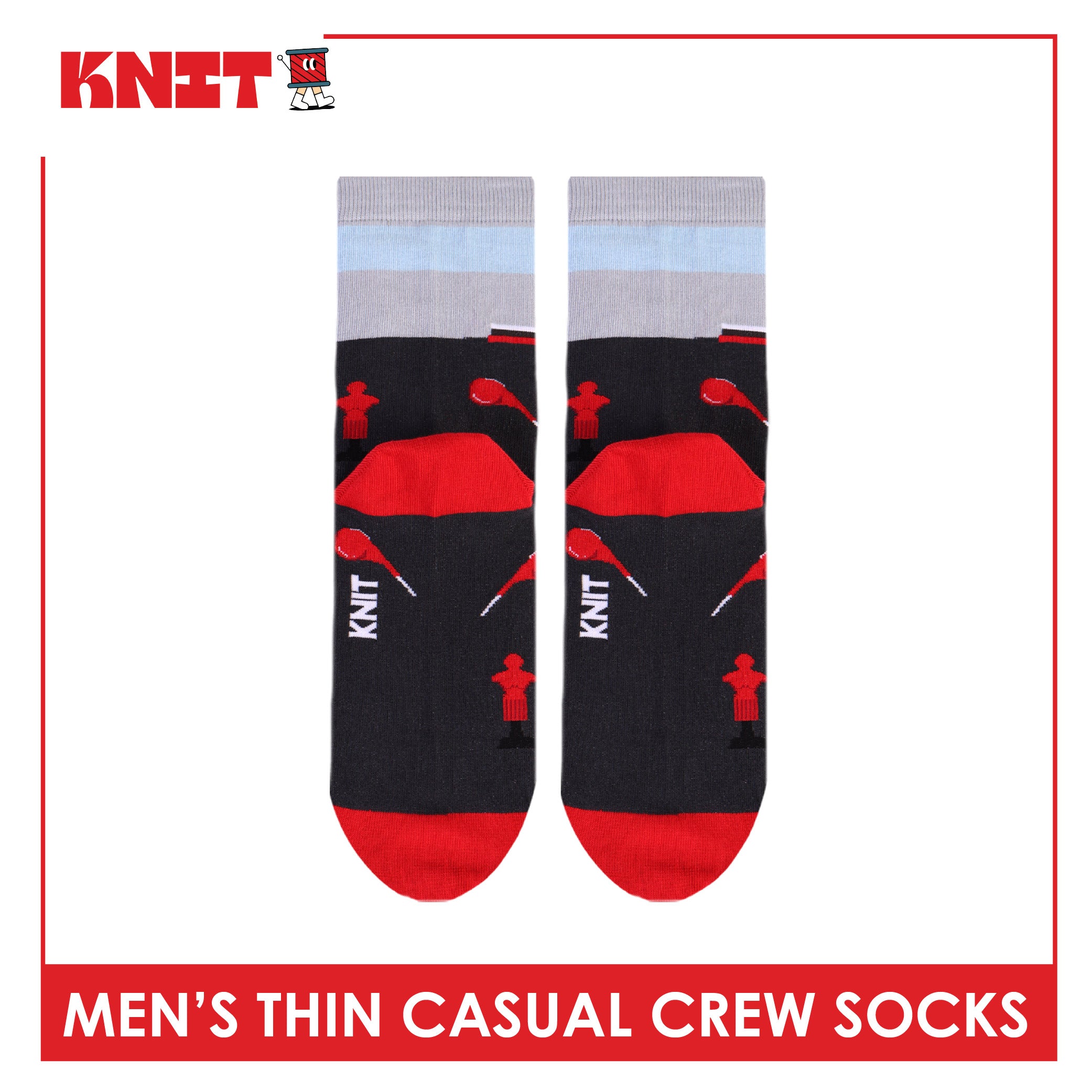 Knit Men's Cotton Thin Casual Crew Socks 1 pair KMC611