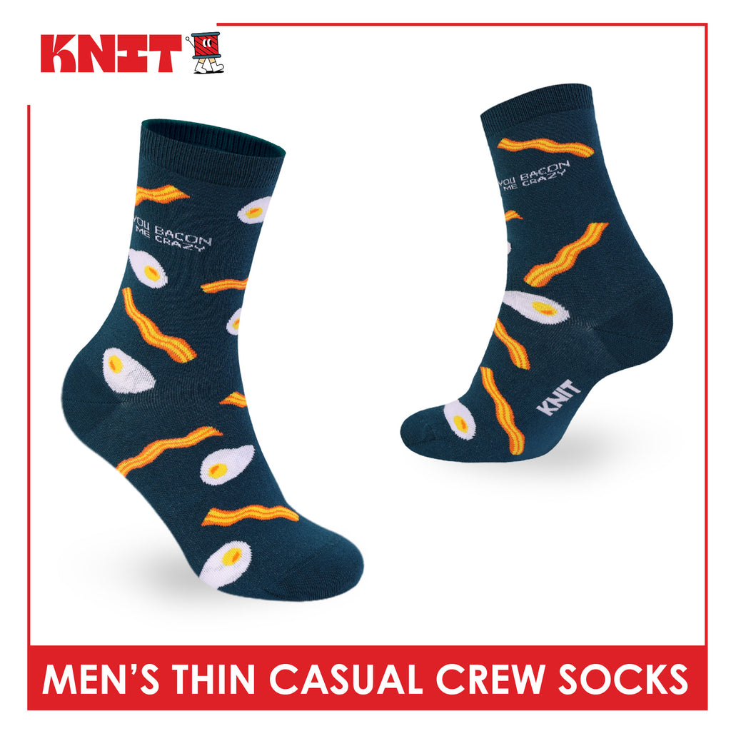 Knit Men's Cotton Thin Casual Crew Socks 1 pair KMC611