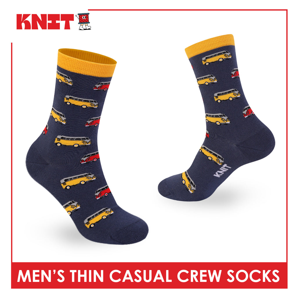 Knit Men's Cotton Thin Casual Crew Socks 1 pair KMC611