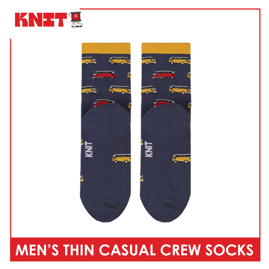 Knit Men's Cotton Thin Casual Crew Socks 1 pair KMC611