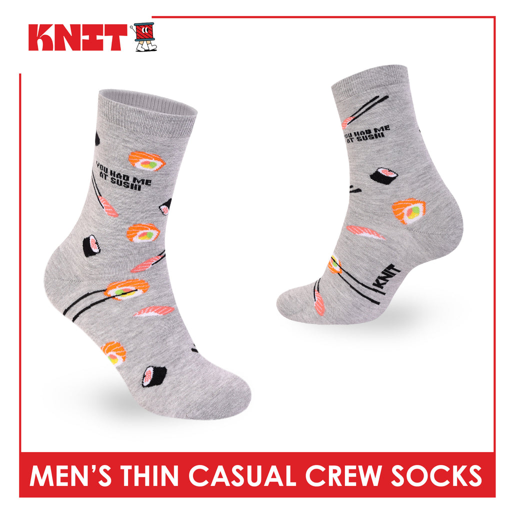 Knit Men's Cotton Thin Casual Crew Socks 1 pair KMC611