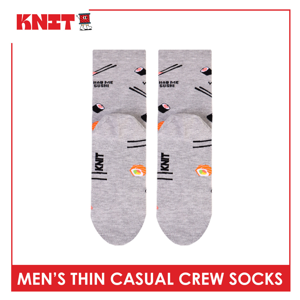 Knit Men's Cotton Thin Casual Crew Socks 1 pair KMC611
